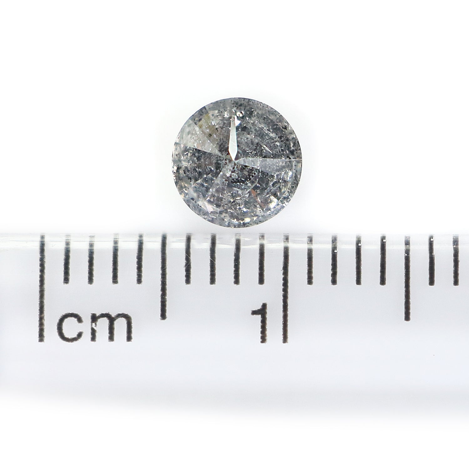0.65 CT Natural Loose Round Shape Diamond Salt And Pepper Round Cut Diamond 5.35 MM Natural Black Grey Round Brilliant Cut Diamond L3486
