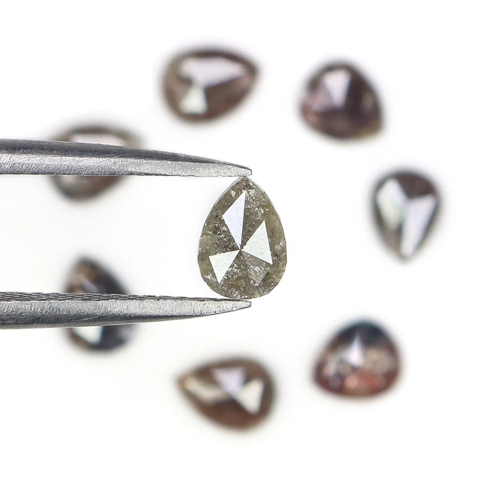 2.03 CT Natural Loose Pear Shape Diamond Brown Color Pear Shape Diamond 4.95 MM Natural Loose Diamond Pear Shape Rose Cut Diamond NQ1664