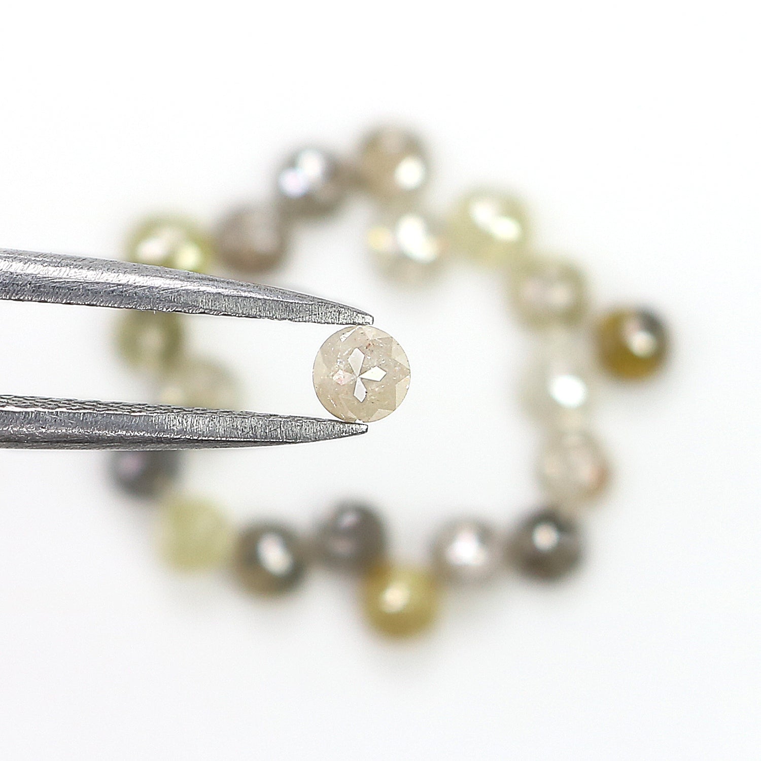 3.41 CT Natural Loose Round Rose Cut Diamond Grey Color Round Shape Diamond 3.10 MM Natural Loose Yellow Color Round Rose Cut Diamond LQ1718