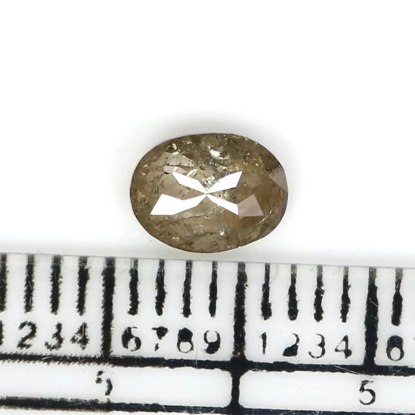 0.57 CT Natural Loose Oval Shape Diamond Salt And Pepper Oval Diamond 6.05 MM Natural Loose Black Grey Color Oval Rose Cut Diamond NQ2359