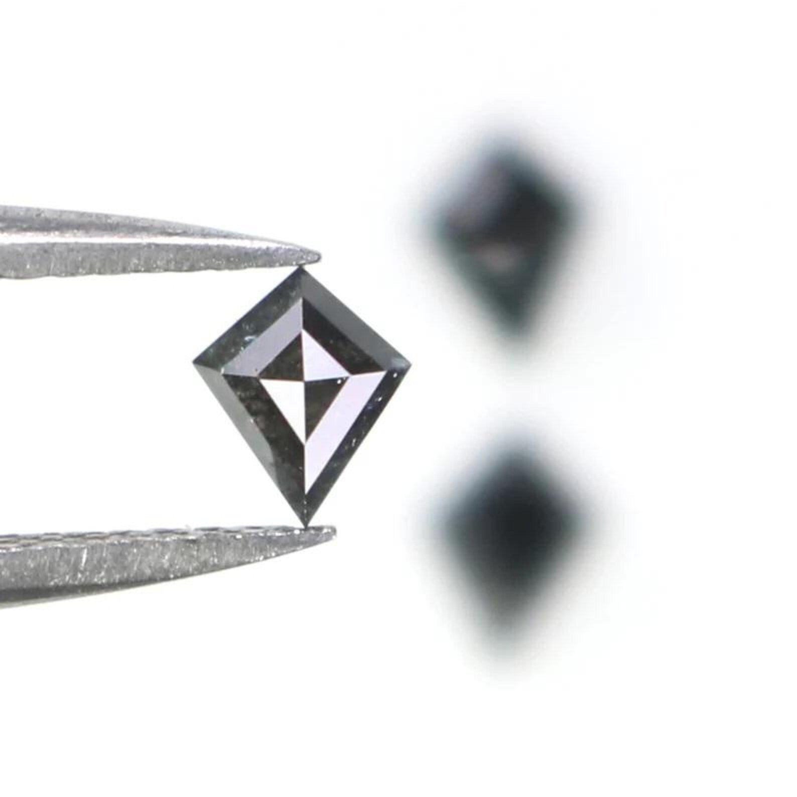 0.55 CT Natural Loose Kite Shape Diamond Salt And Pepper Kite Diamond 5.20 MM Natural Loose Black Gray Color Kite Rose Cut Diamond NQ2354