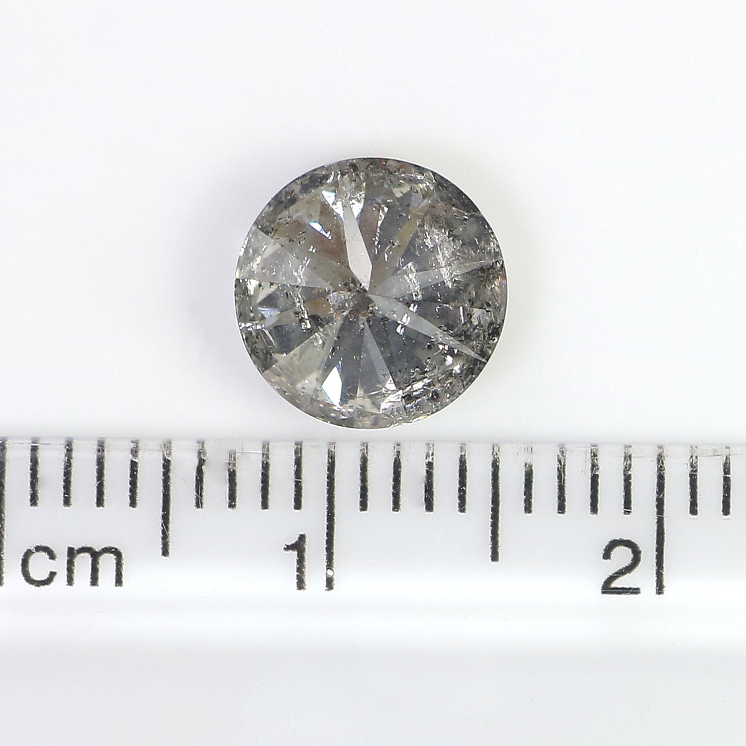 2.35 CT Natural Loose Round Shape Diamond Salt And Pepper Round Diamond 8.25 MM Natural Black Gray Color Round Brilliant Cut Diamond LQ3324