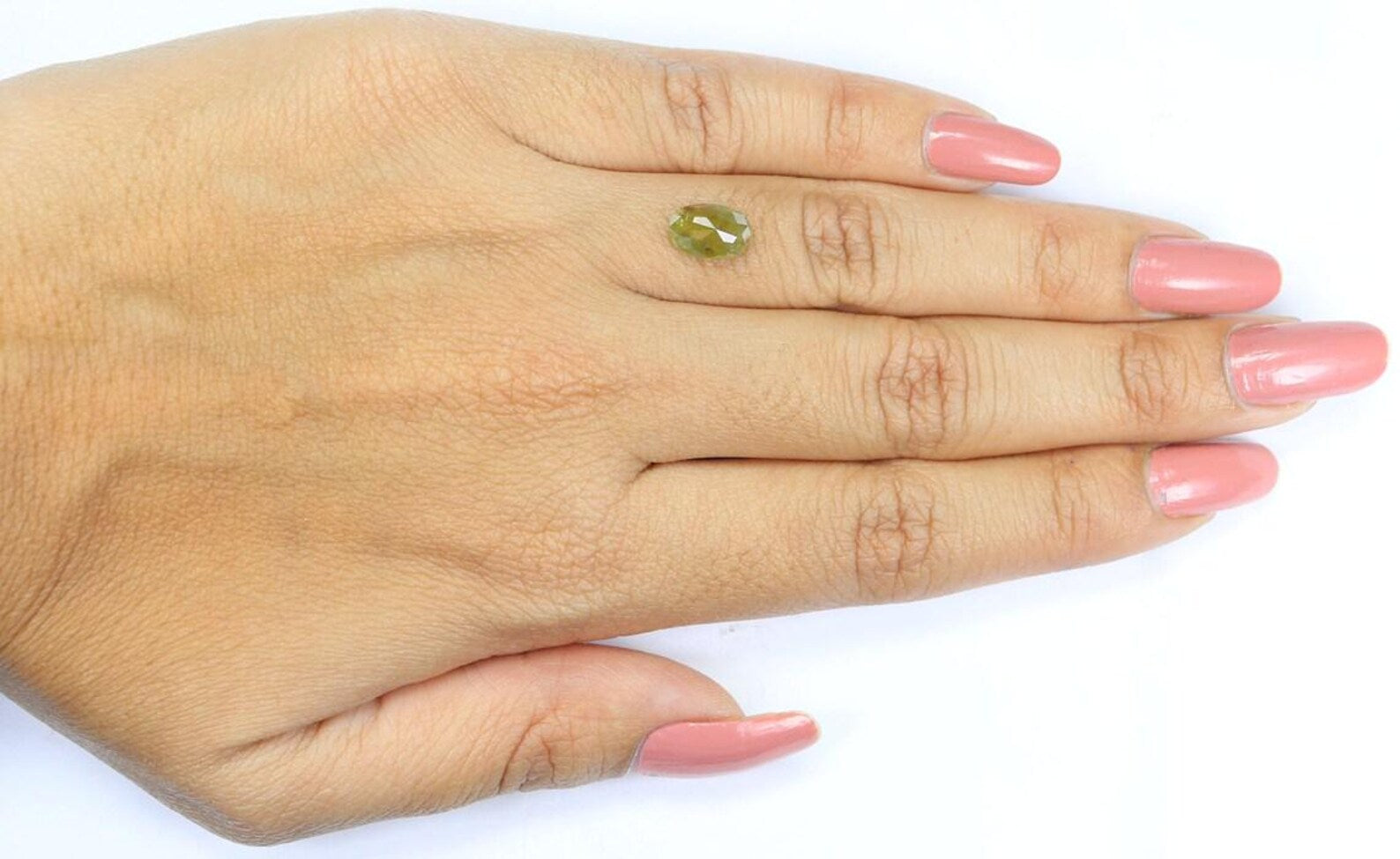 1.26 CT Natural Loose Oval Shape Diamond Green Color Oval Diamond 8.70 MM Natural Loose Diamond Yellow Color Oval Rose Cut Diamond NQ9888