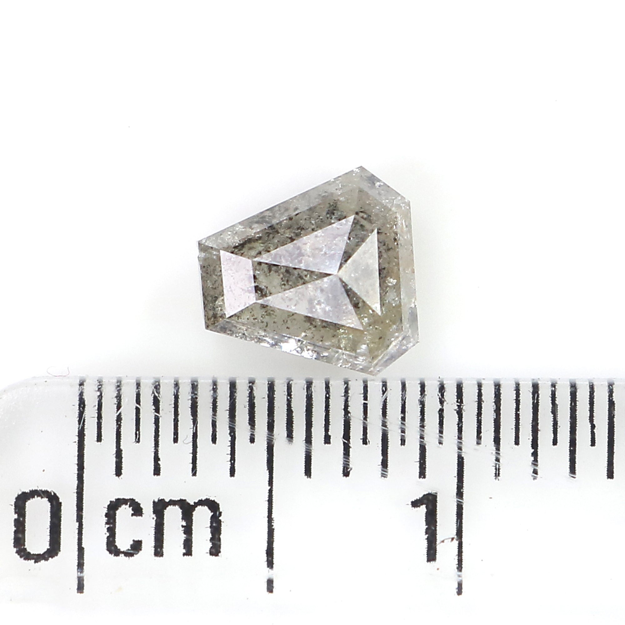 0.78 CT Natural Loose Coffin Shape Diamond Salt And Pepper Coffin Cut Diamond 5.70 MM Black Grey Color Coffin Shape Rose Cut Diamond QL8907