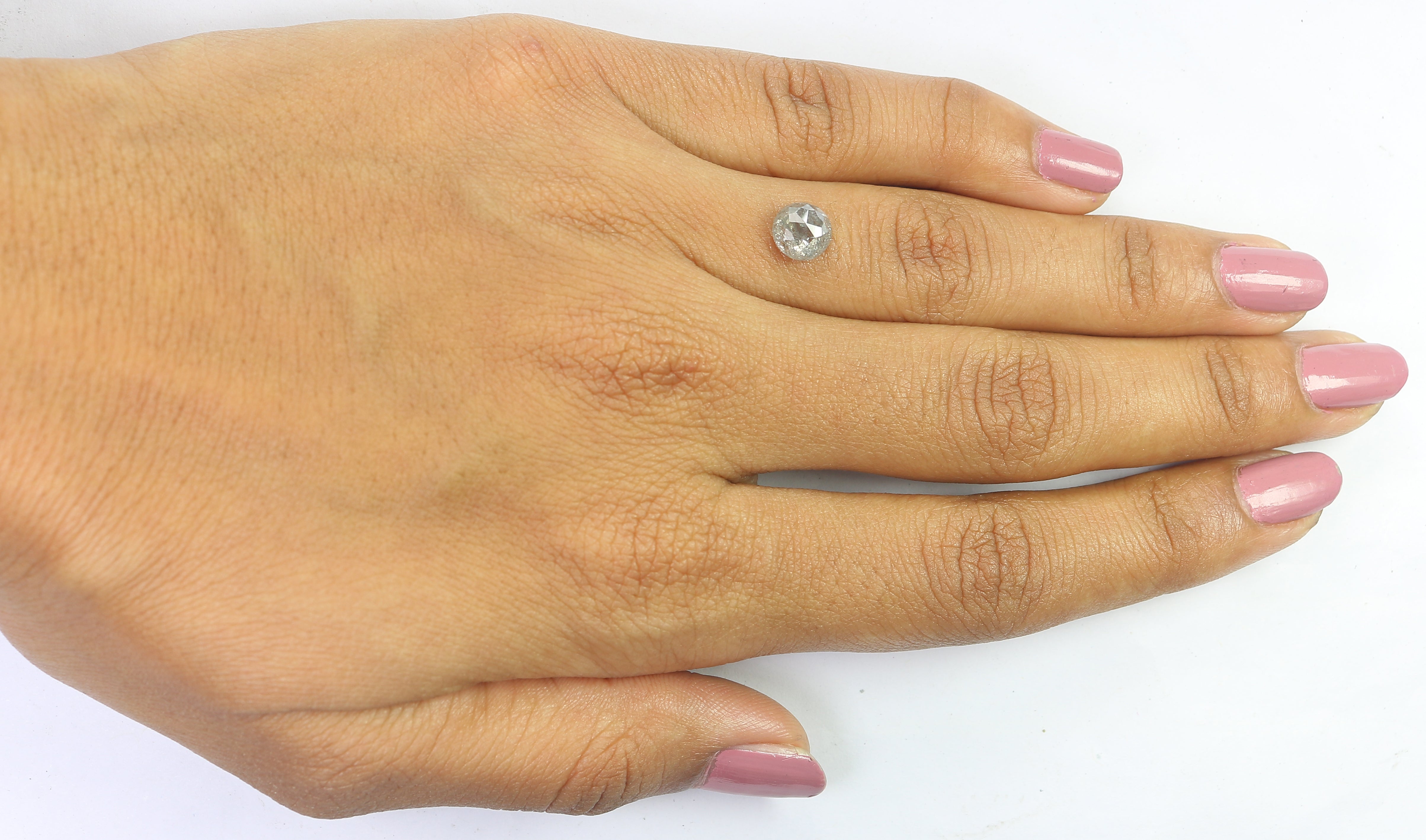 1.33 Ct Natural Loose Round Rose Cut Diamond Black Color Rose Cut Diamond 6.40 MM Natural Loose Salt And Pepper Rose Cut Diamond LQ1944