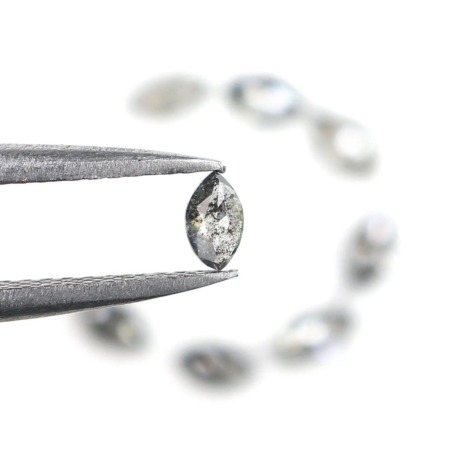 0.68 CT Natural Loose Marquise Shape Diamond Salt And Pepper Marquise Diamond 3.70 MM Black Grey Color Marquise Rose Cut Diamond NQ1603