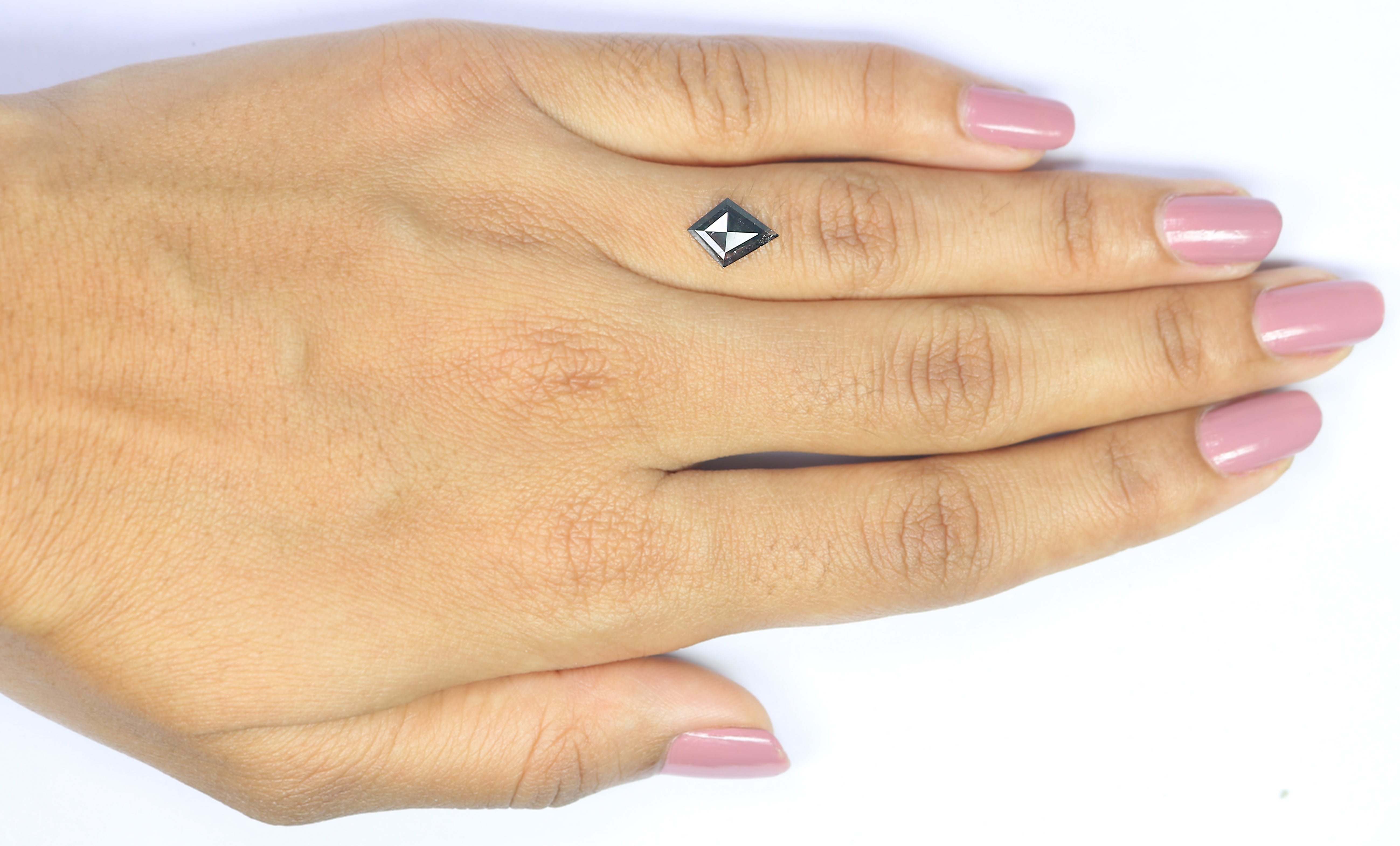 0.88 CT Natural Loose Kite Shape Diamond Salt And Pepper Kite Diamond 10.00 MM Natural Loose Black Grey Color Kite Rose Cut Diamond L3410