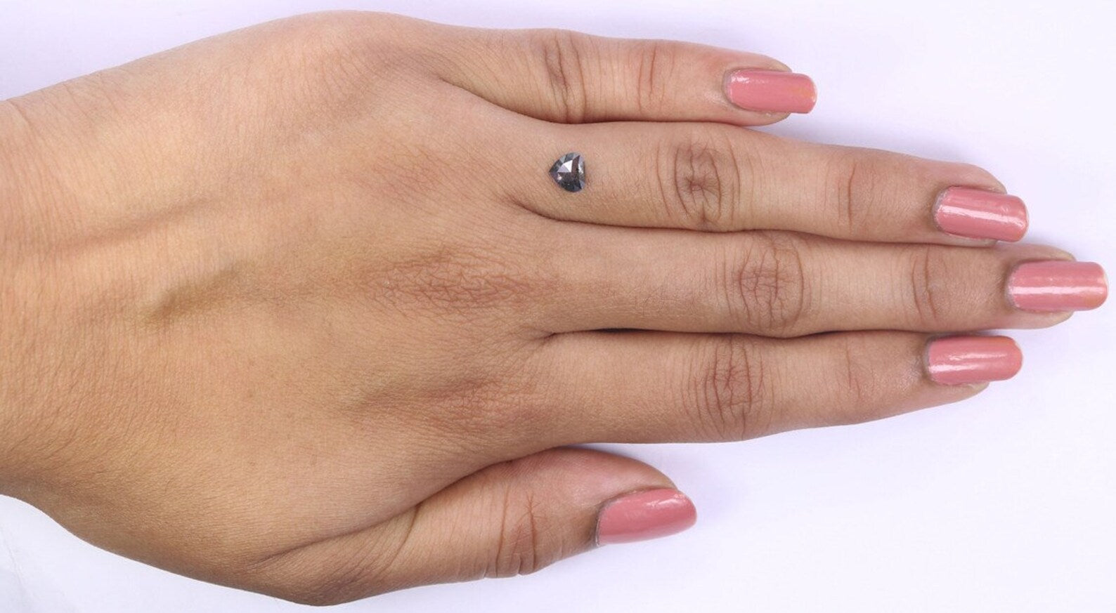 0.57 CT Natural Loose Heart Shape Diamond Salt And Pepper Heart Diamond Diamond 5.40 MM Black Grey Color Heart Shape Rose Cut Diamond NQ9458