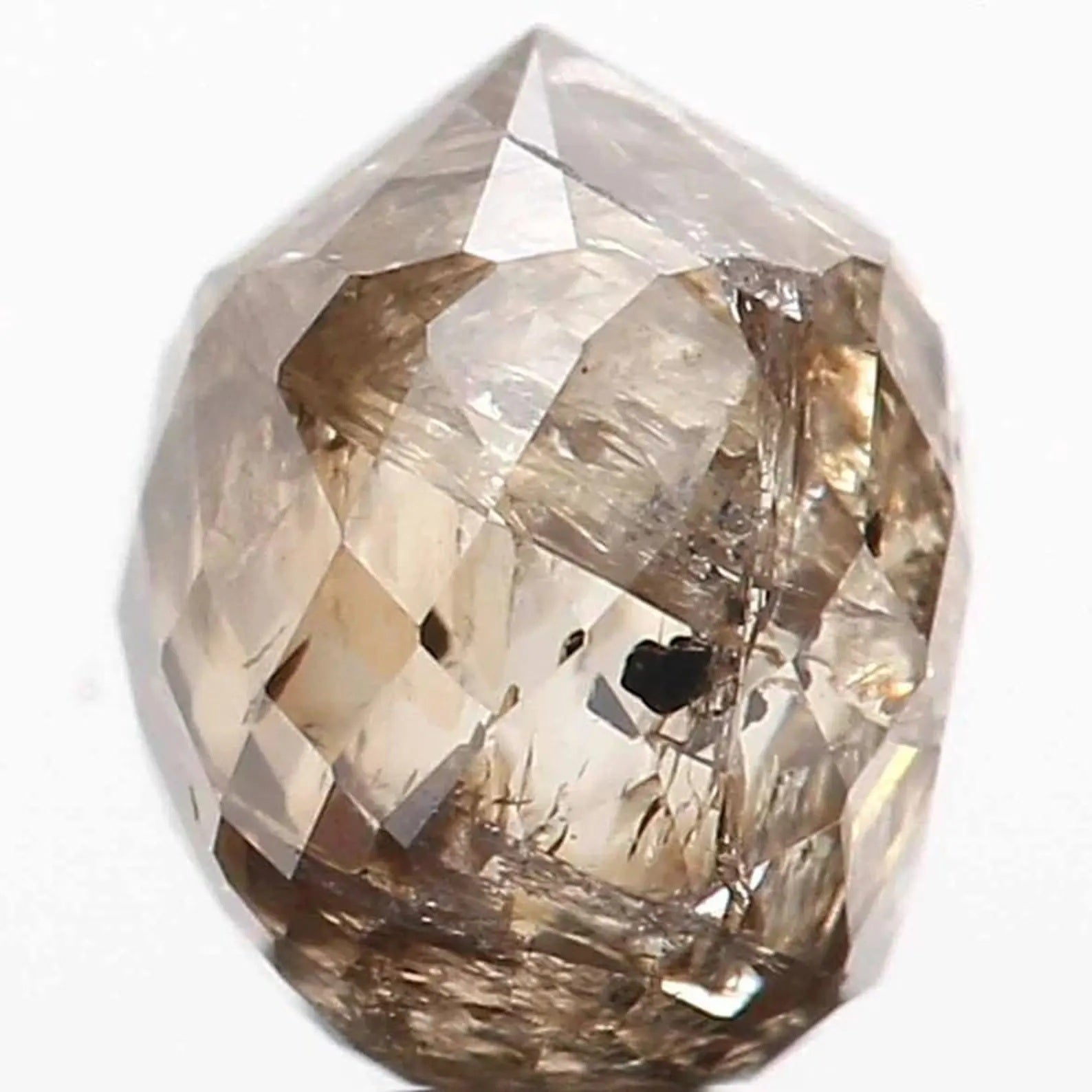 0.62 CT Natural Loose Briolette Shape Diamond Brown Color Drop Cut Diamond 4.70 MM Natural Brown Color Briolette Rose Cut Diamond NQ681