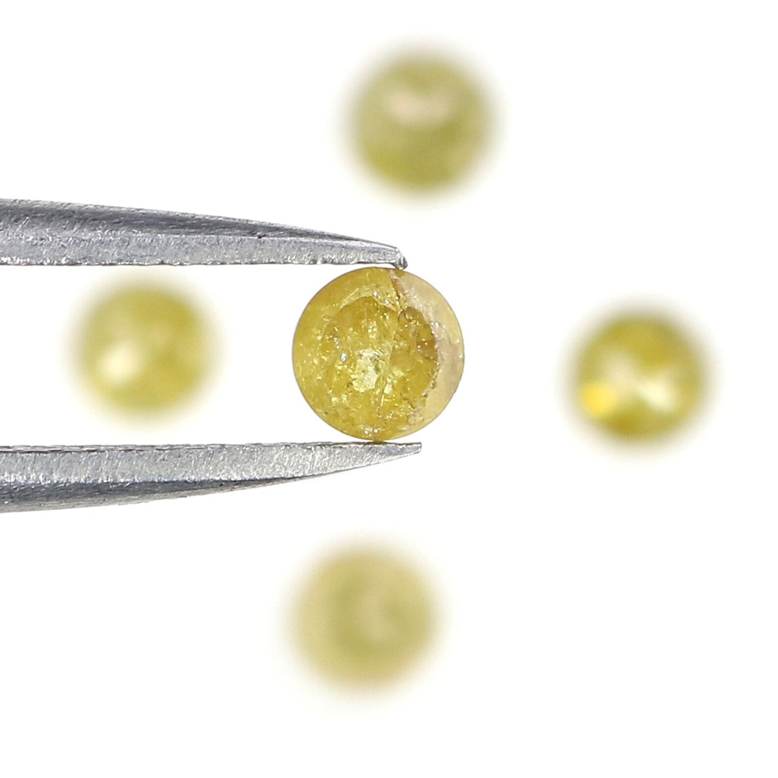 1.52 CT Natural Loose Round Rose Cut Diamond Yellow Color Round Shape Diamond 3.80 MM Natural Yellow Color Round Rose Cut Diamond NQ691