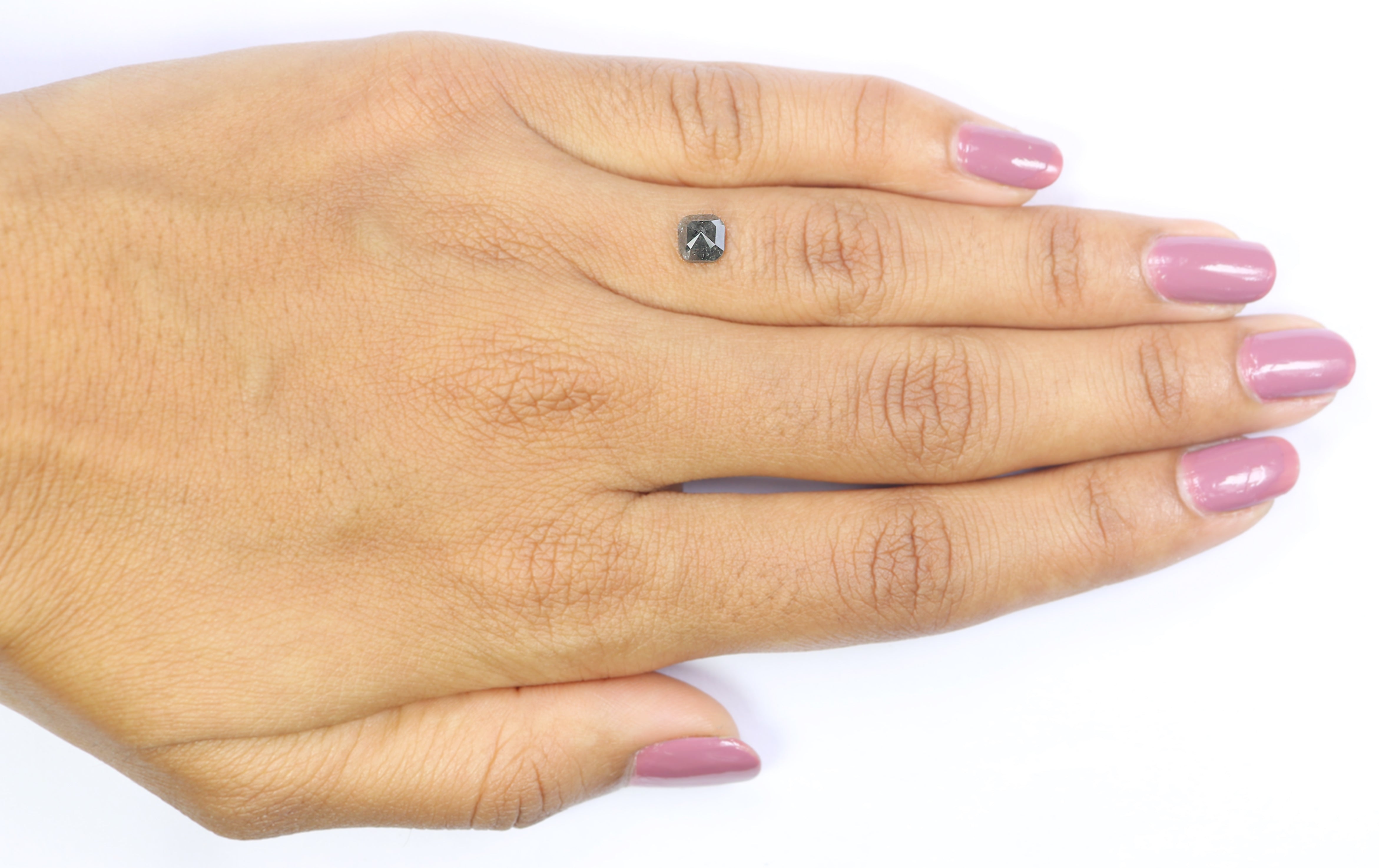 0.89 CT Natural Loose Cushion Shape Diamond Salt And Pepper Cushion Cut Diamond 5.20 MM Natural Black Grey Cushion Rose Cut Diamond LQ1341