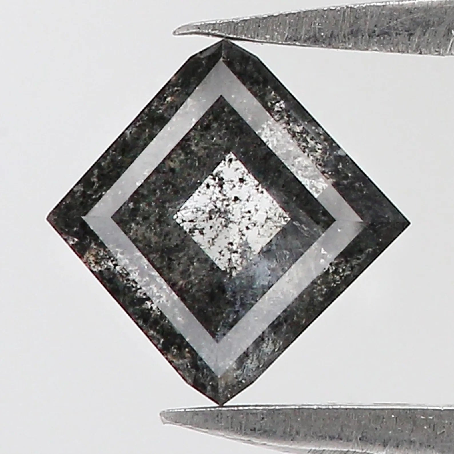 0.53 CT Natural Loose Square Shape Diamond Salt And Pepper Square Diamond 6.20 MM Natural Black Grey Color Square Rose Cut Diamond NQ7996