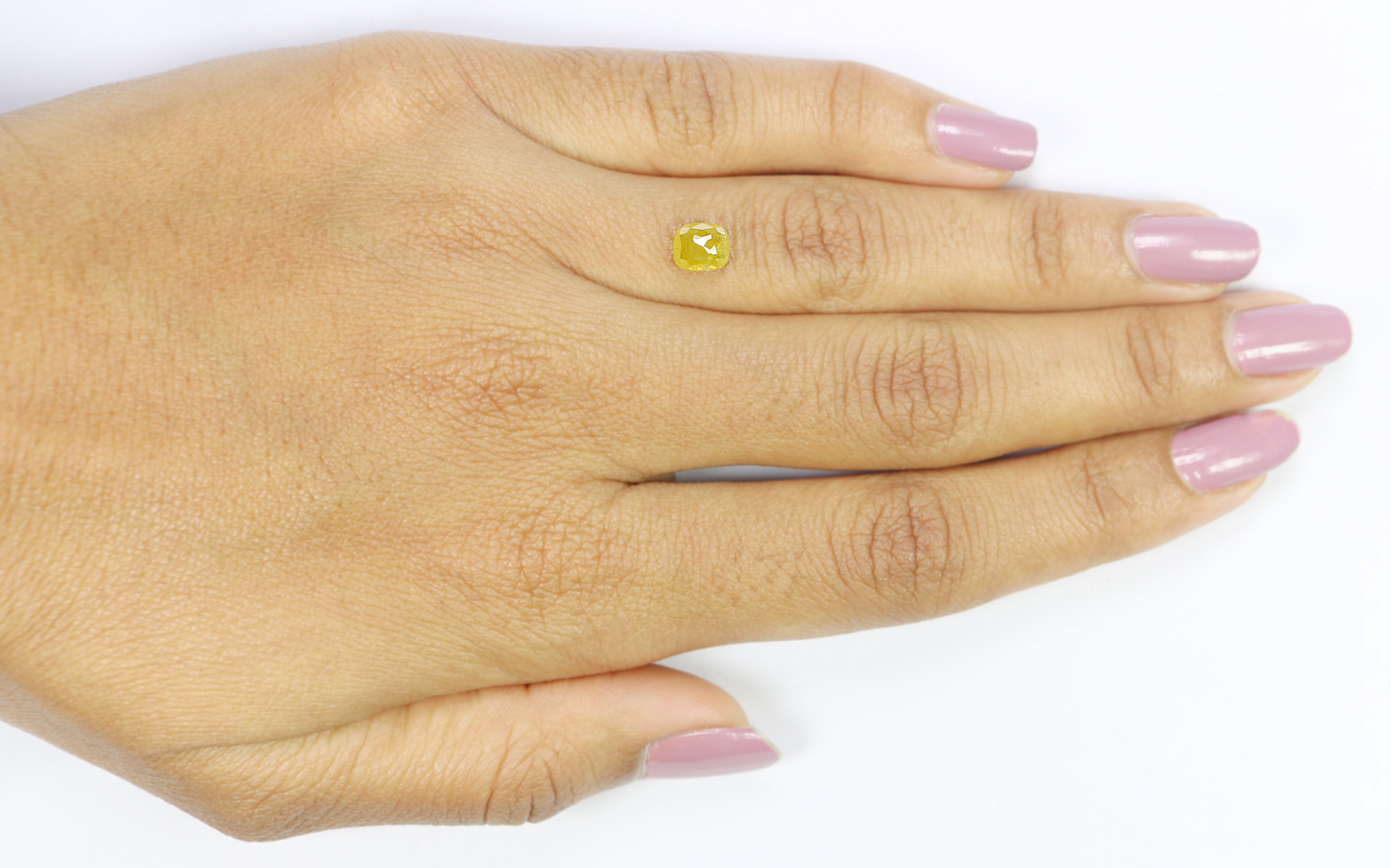 1.17 CT Natural Loose Cushion Shape Diamond Yellow Color Cushion Cut Diamond 5.95 MM Natural Yellow Color Cushion Rose Cut Diamond LQ9233