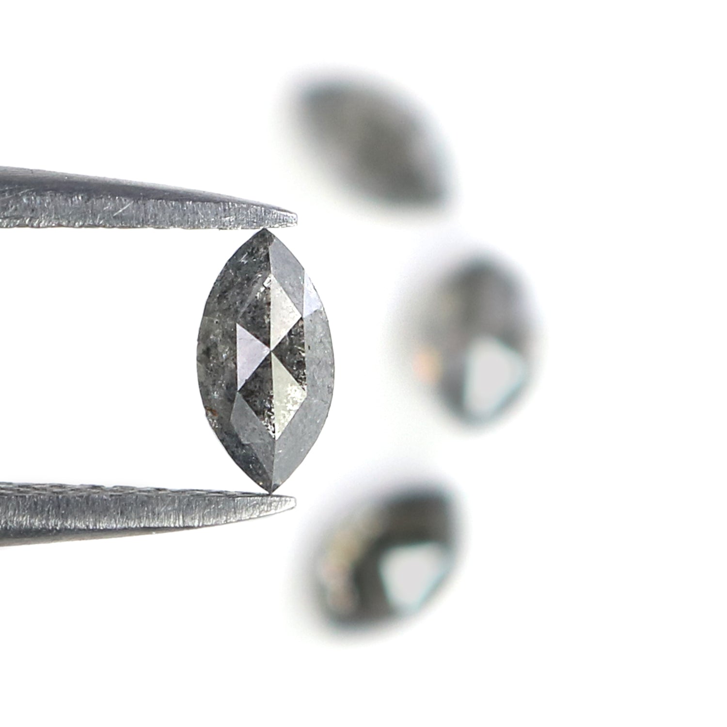 1.16 CT Natural Loose Marquise Shape Diamond Salt And Pepper Marquise Rose Cut Diamond 4.65 MM Black Grey Color Marquise Cut Diamond L8835