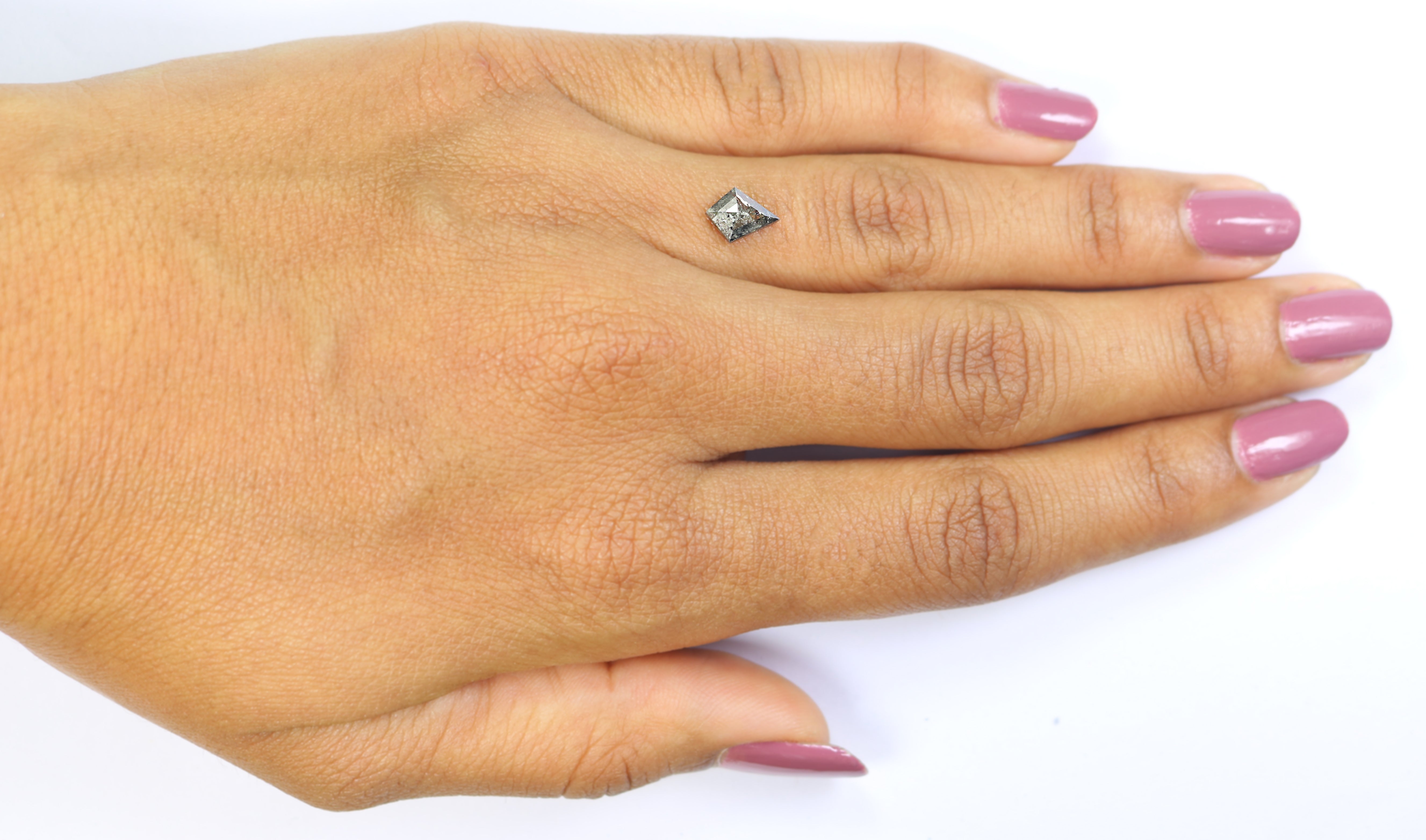 0.90 CT Natural Loose Kite Shape Diamond Salt And Pepper Kite Diamond 7.95 MM Natural Black Grey Color Diamond Kite Rose Cut Diamond N2607