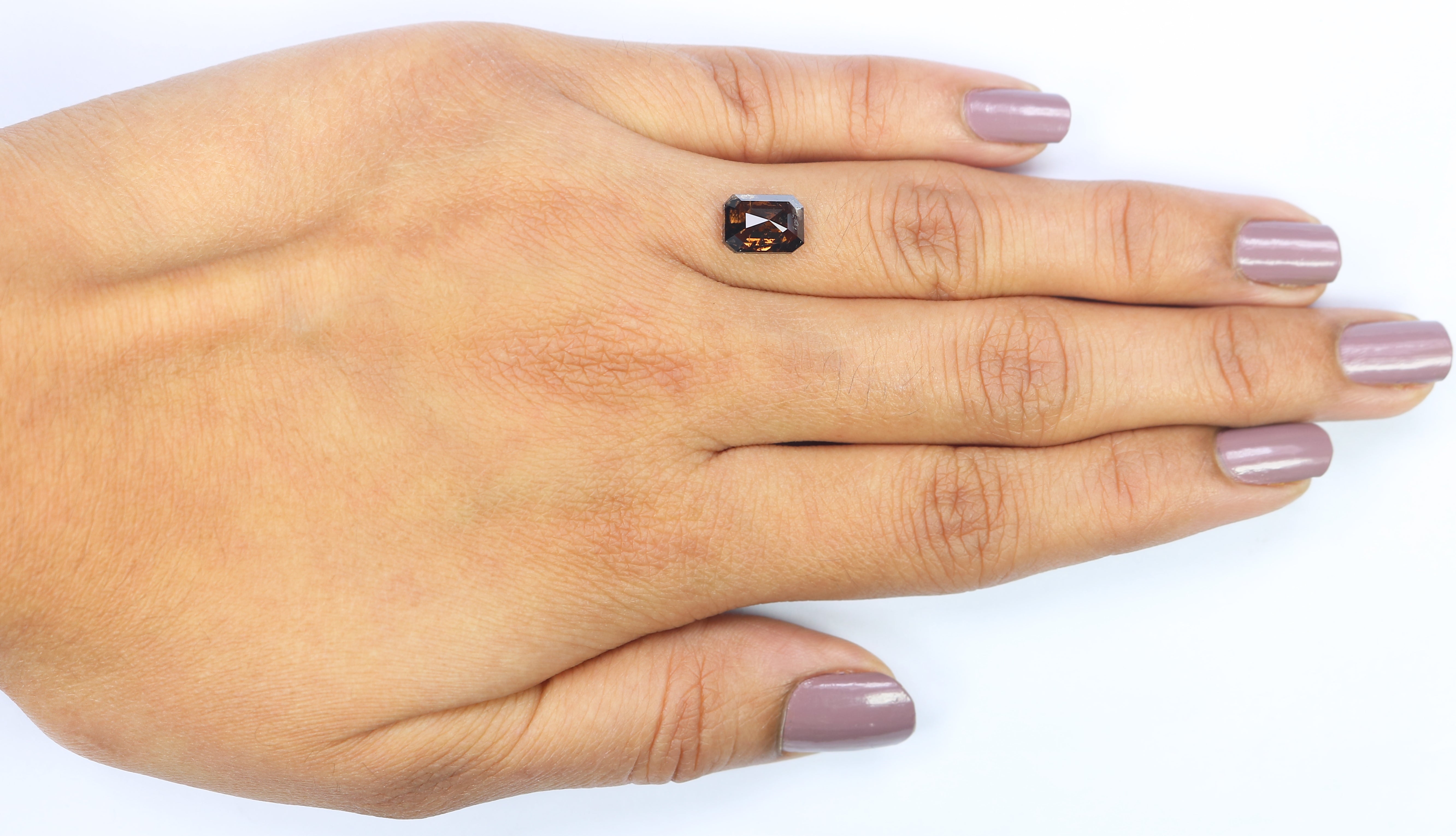 1.93 Ct Natural Loose Emerald Cut Diamond Brown Color Emerald Diamond 8.40 MM Natural Loose Diamond Brown Color Emerald Cut Diamond QL9595