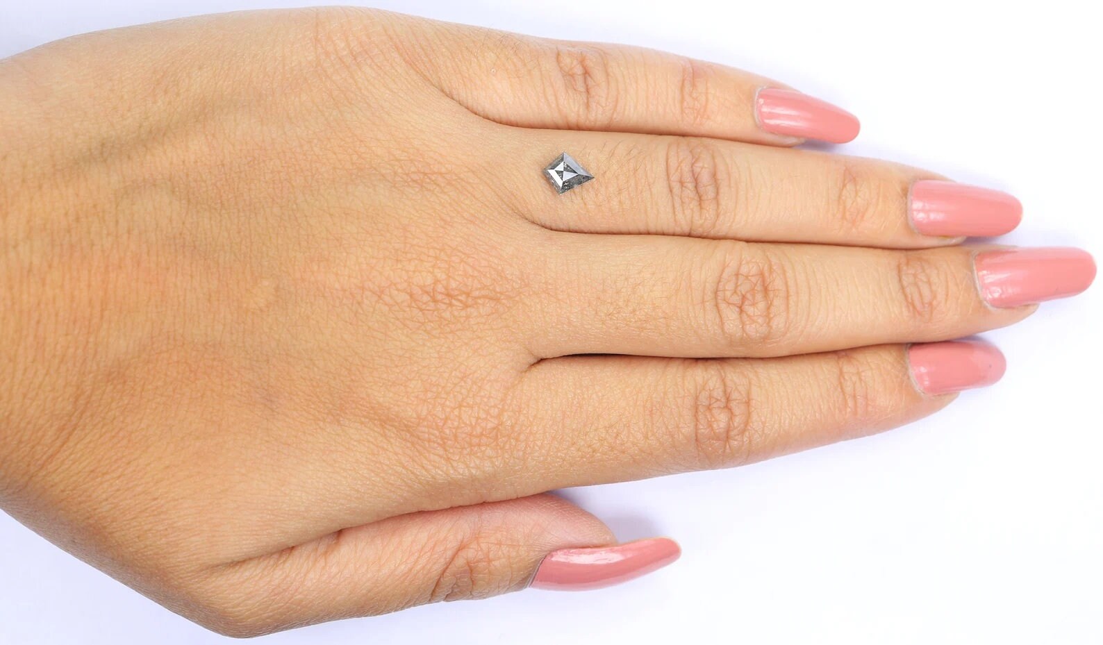 0.60 CT Natural Loose Kite Shape Diamond Salt And Pepper Kite Diamond 7.20 MM Natural Loose Black Grey Color Kite Rose Cut Diamond QN2095