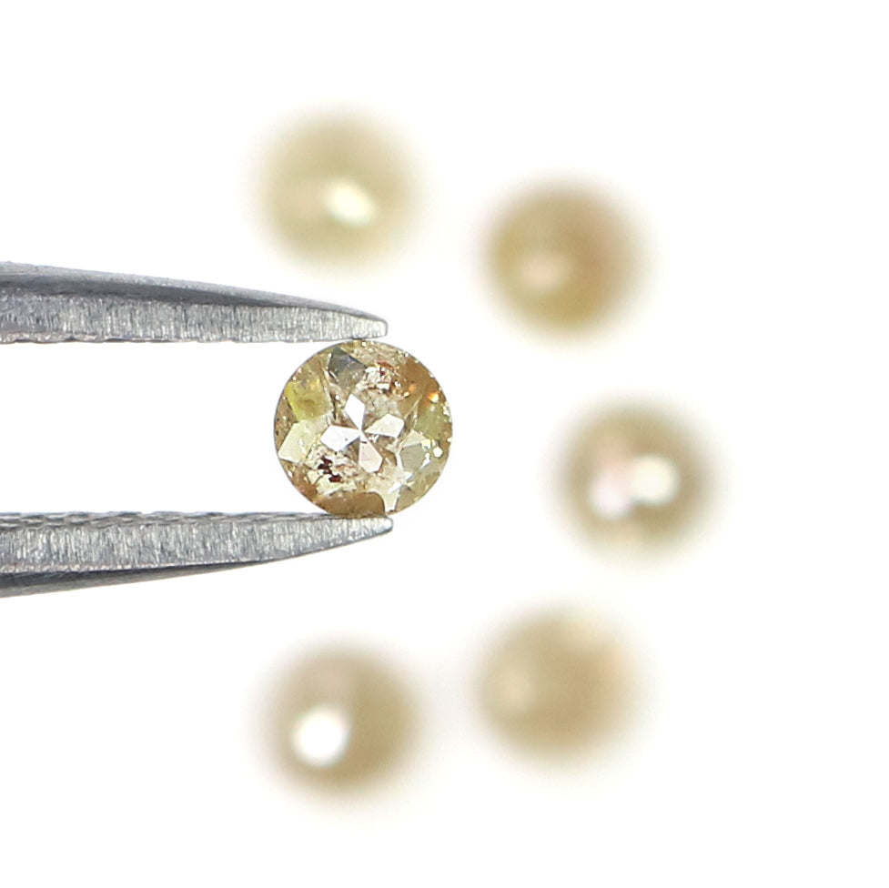 1.07 CT Natural Loose Round Shape Diamond Brown Color Round Cut Diamond 3.10 MM Natural Diamond Grey Color Round Rose Cut Diamond N7667
