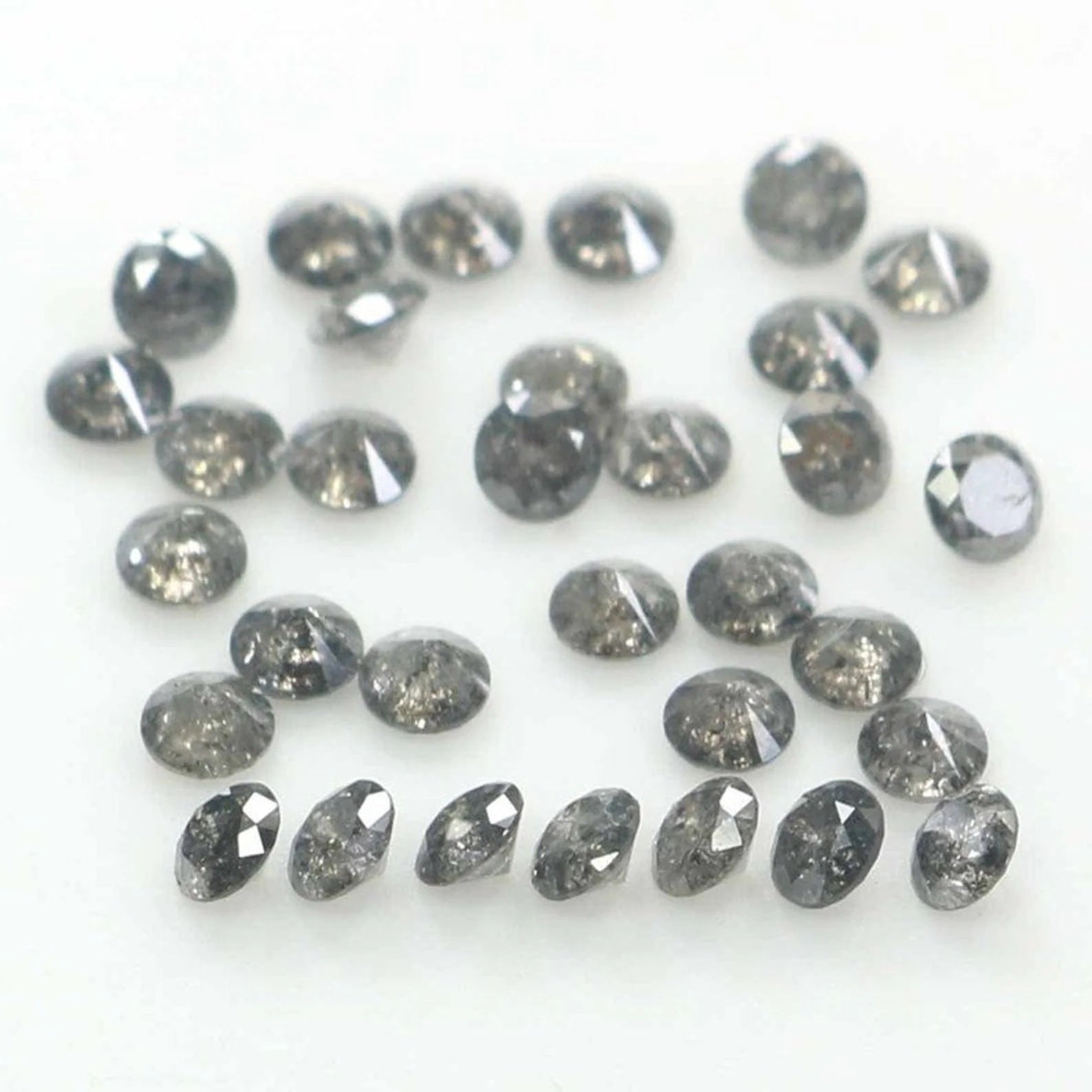 1.14 CT Natural Loose Round Shape Diamond Salt And Pepper Round Diamond 2.00 MM Natural Black Grey Color Round Brilliant Cut Diamond NQ710