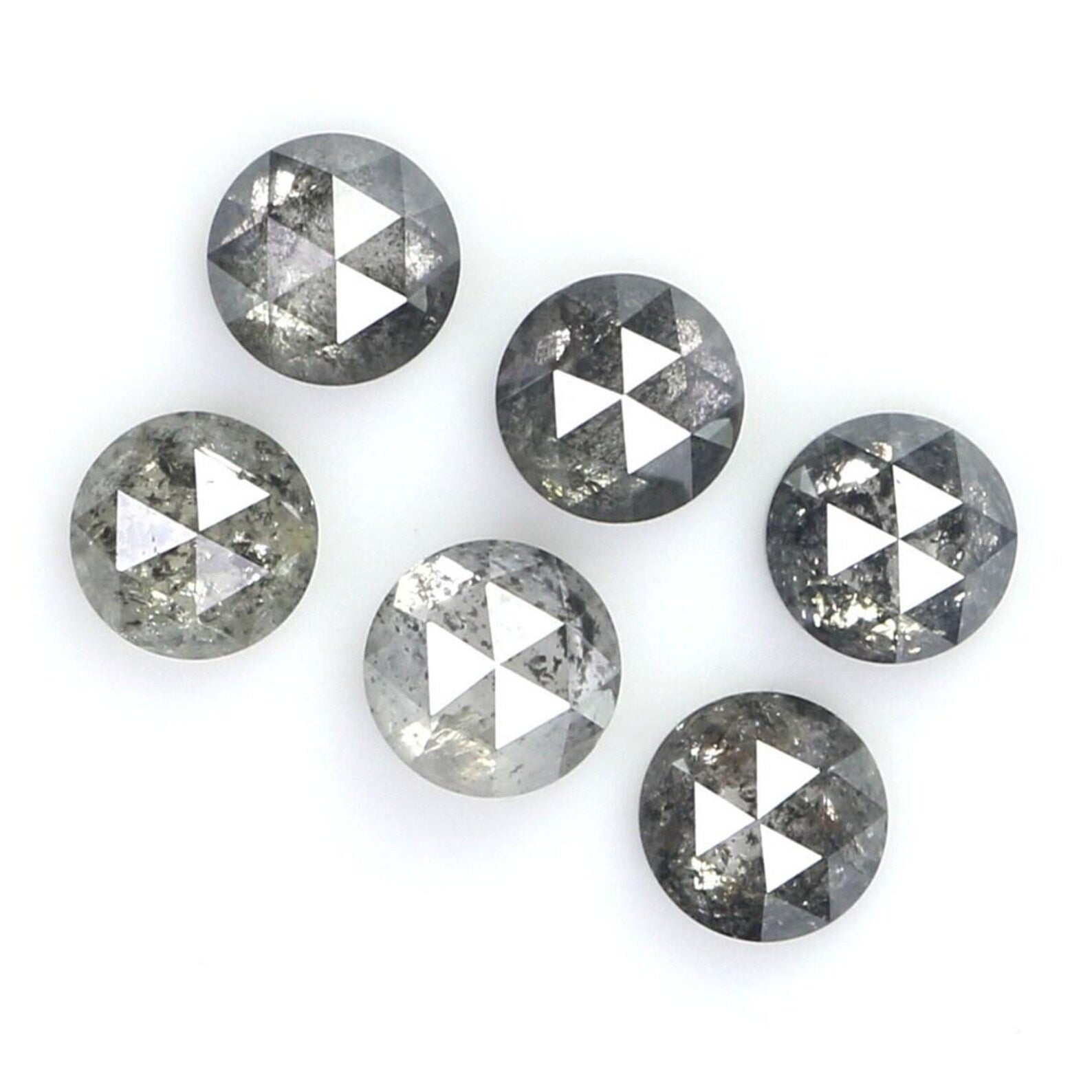 1.16 CT Natural Loose Round Shape Diamond Salt And Pepper Round Cut Diamond 3.30 MM Natural Black Grey Color Round Rose Cut Diamond NQ2067