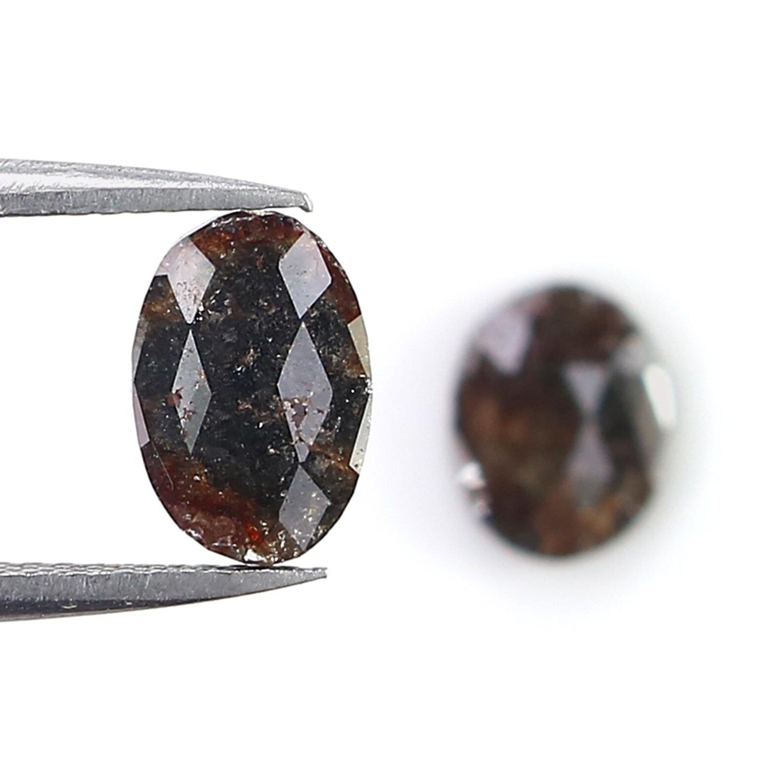1.98 CT Natural Loose Oval Cut Pair Diamond Brown Color Oval Shape Diamond 8.85 MM Natural Diamond Brown Color Oval Rose Cut Diamond NQ2550