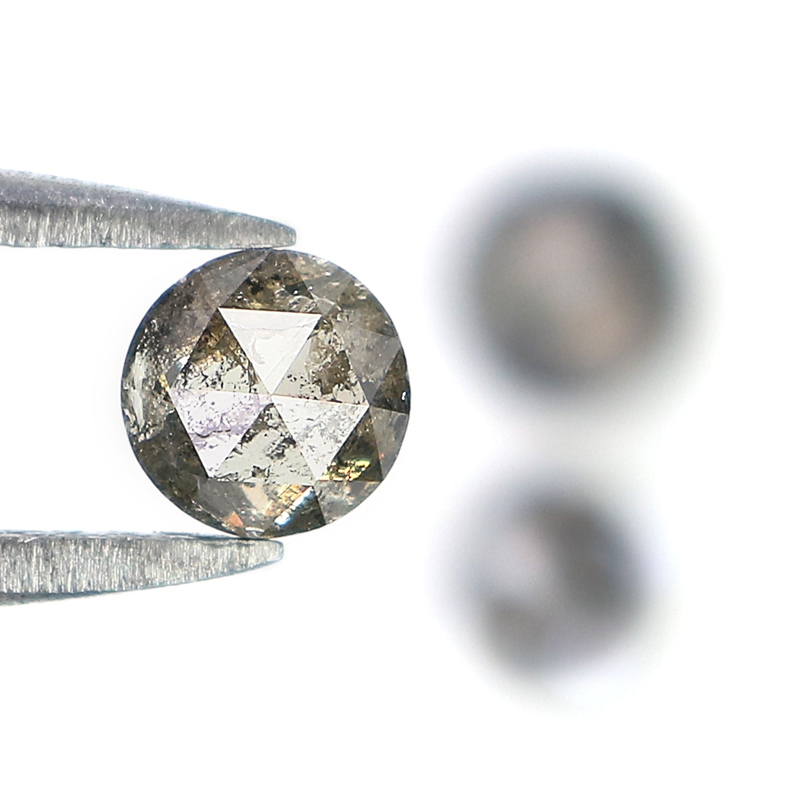 1.16 Ct Natural Loose Round Rose Cut Diamond Salt And Pepper Round Shape Diamond 4.00 MM Natural Black Grey Round Rose Cut Diamond LQ1149
