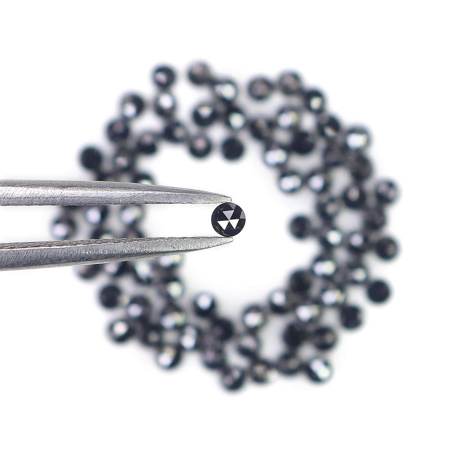 3.34 CT Natural Loose Round Rose Cut Diamond Black Color Round Shape Diamond 2.20 MM Natural Loose Black Color Round Rose Cut Diamond KQ2456
