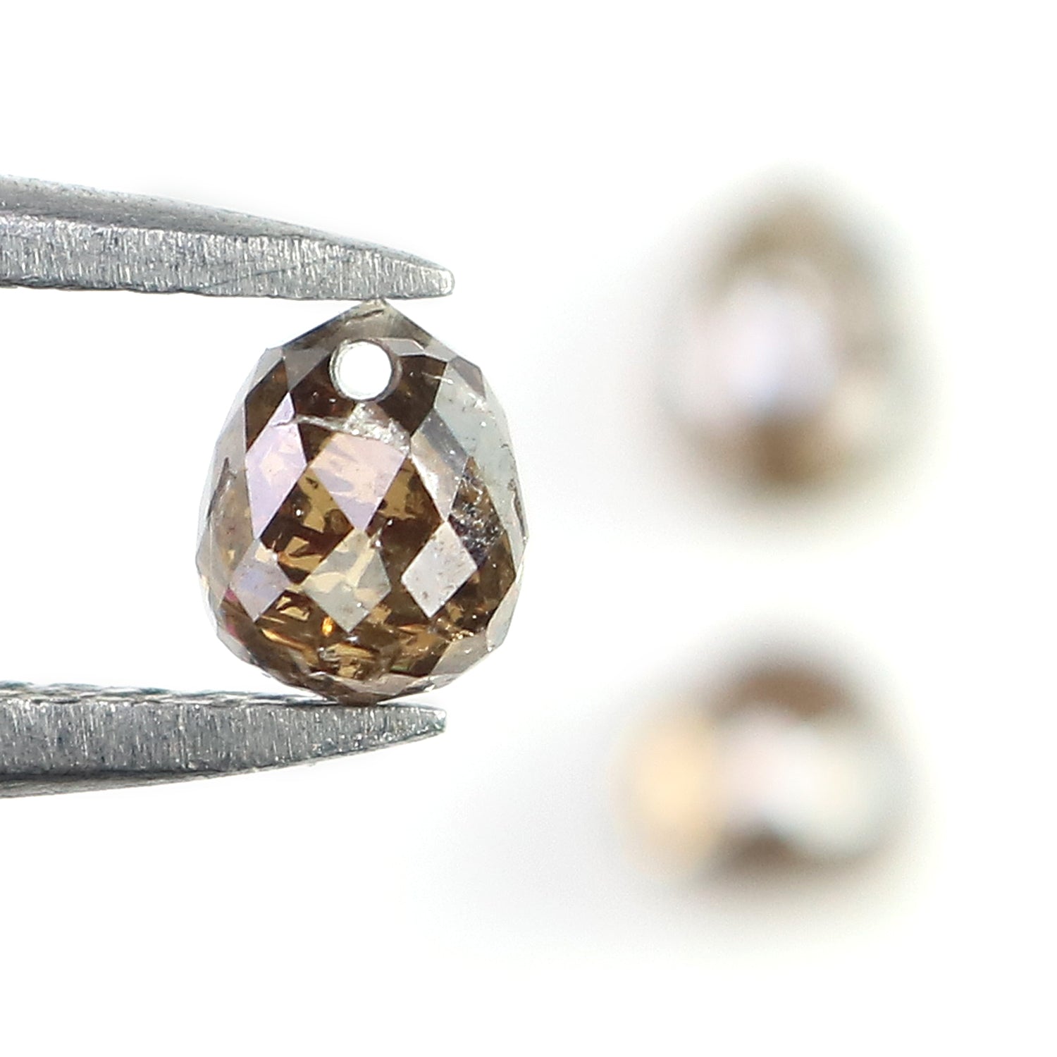 1.38 Ct Natural Loose Briolette Shape Diamond Brown Color Drop Diamond 3.90 MM Natural Loose Diamond Brown Briolette Cut Diamond LQ9986