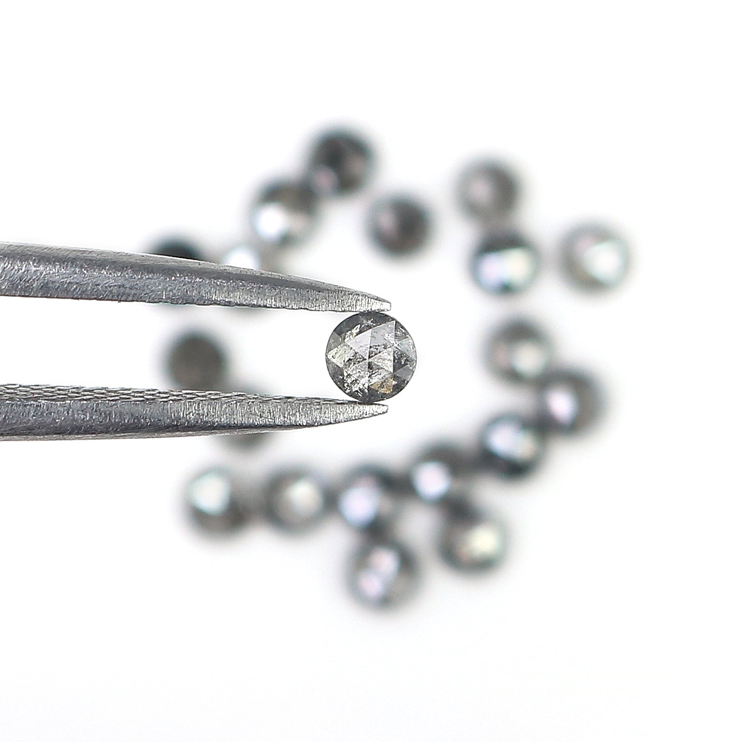 1.66 Ct Natural Loose Round Rose Cut Diamond Salt And Pepper Round Shape Diamond 2.70 MM Natural Black Grey Round Rose Cut Diamond LQ1936