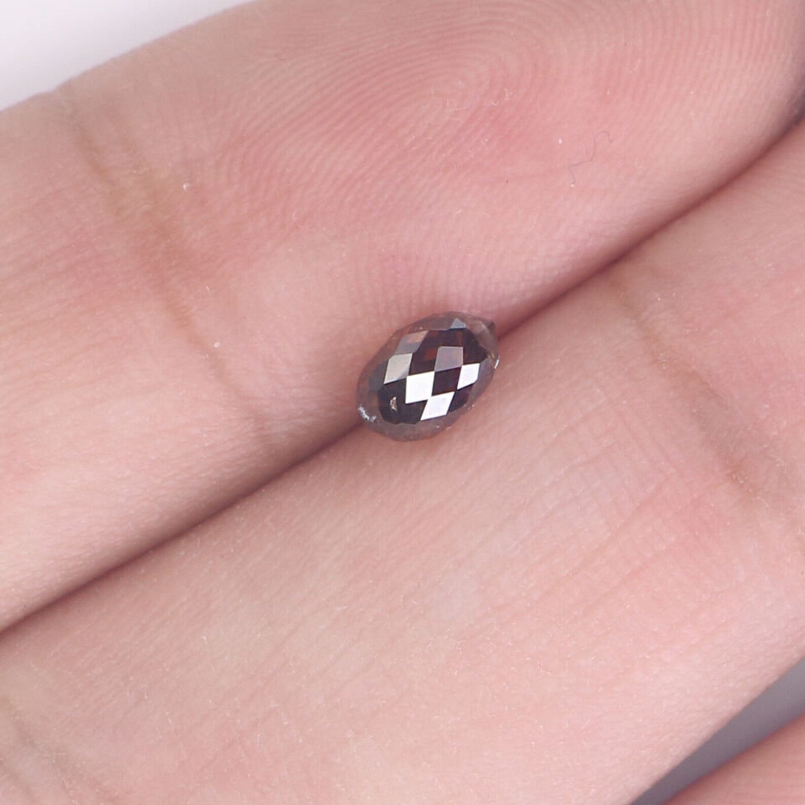 0.52 Ct Natural Loose Drop Shape Diamond Black Brown Color Drop Cut Diamond 5.20 MM Natural Loose Diamond Briolette Rose Cut Diamond NQ408