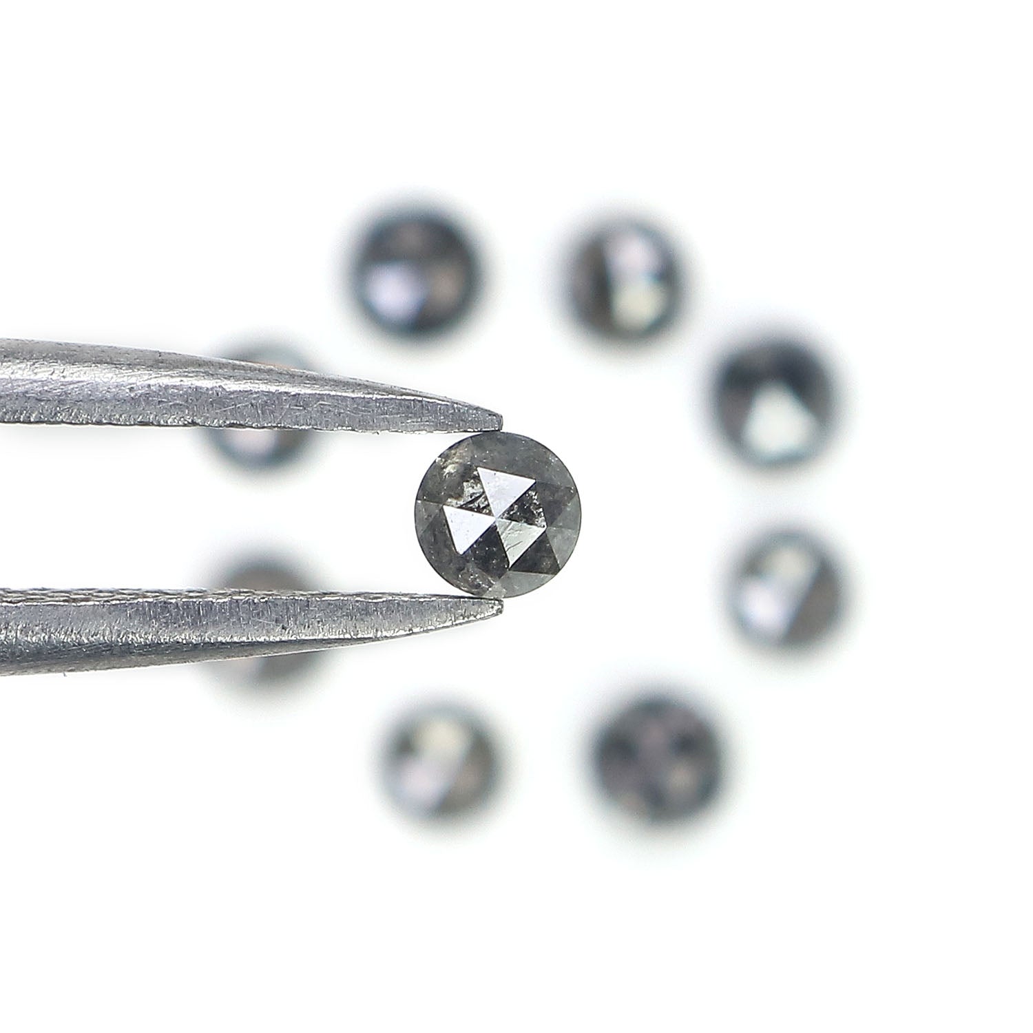 1.22 Ct Natural Loose Round Rose Cut Diamond Salt And Pepper Round Diamond 2.70 MM Natural Black Grey Color Round Rose Cut Diamond LQ2407