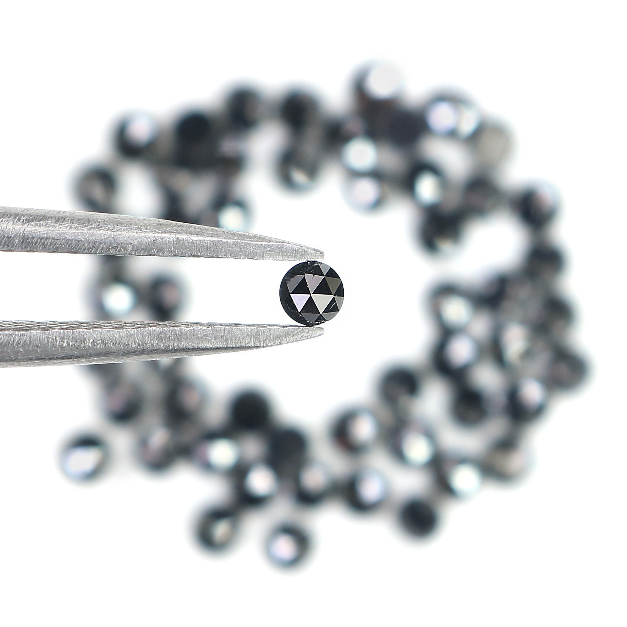 2.93 CT Natural Loose Round Rose Cut Diamond Black Color Round Shape Diamond 2.30 MM Natural Loose Black Color Round Rose Cut Diamond LQ1798
