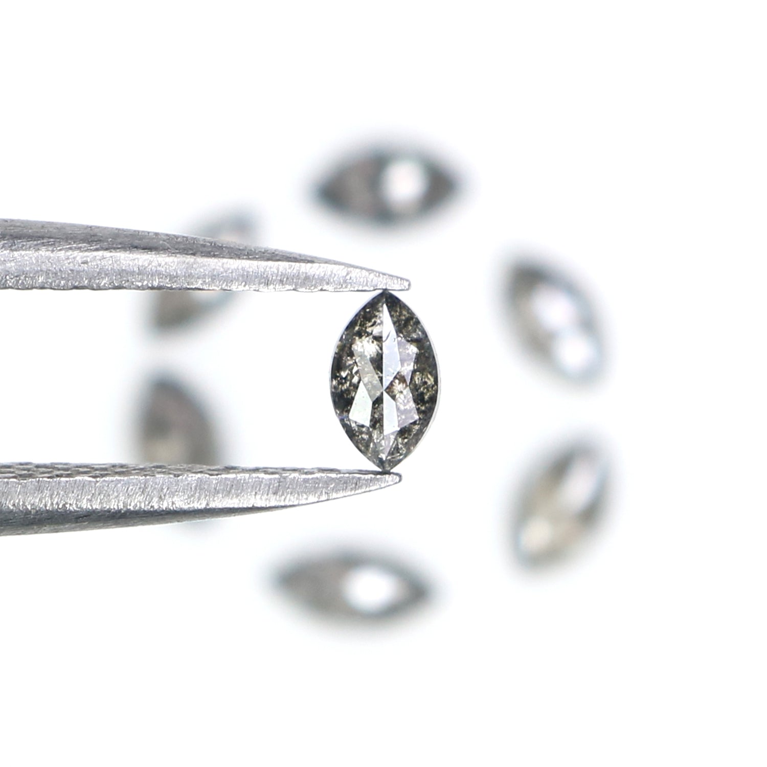 0.59 CT Natural Loose Marquise Shape Diamond Salt And Pepper Marquise Cut Diamond 4.25 MM Black Grey Color Marquise Rose Cut Diamond LQ2894