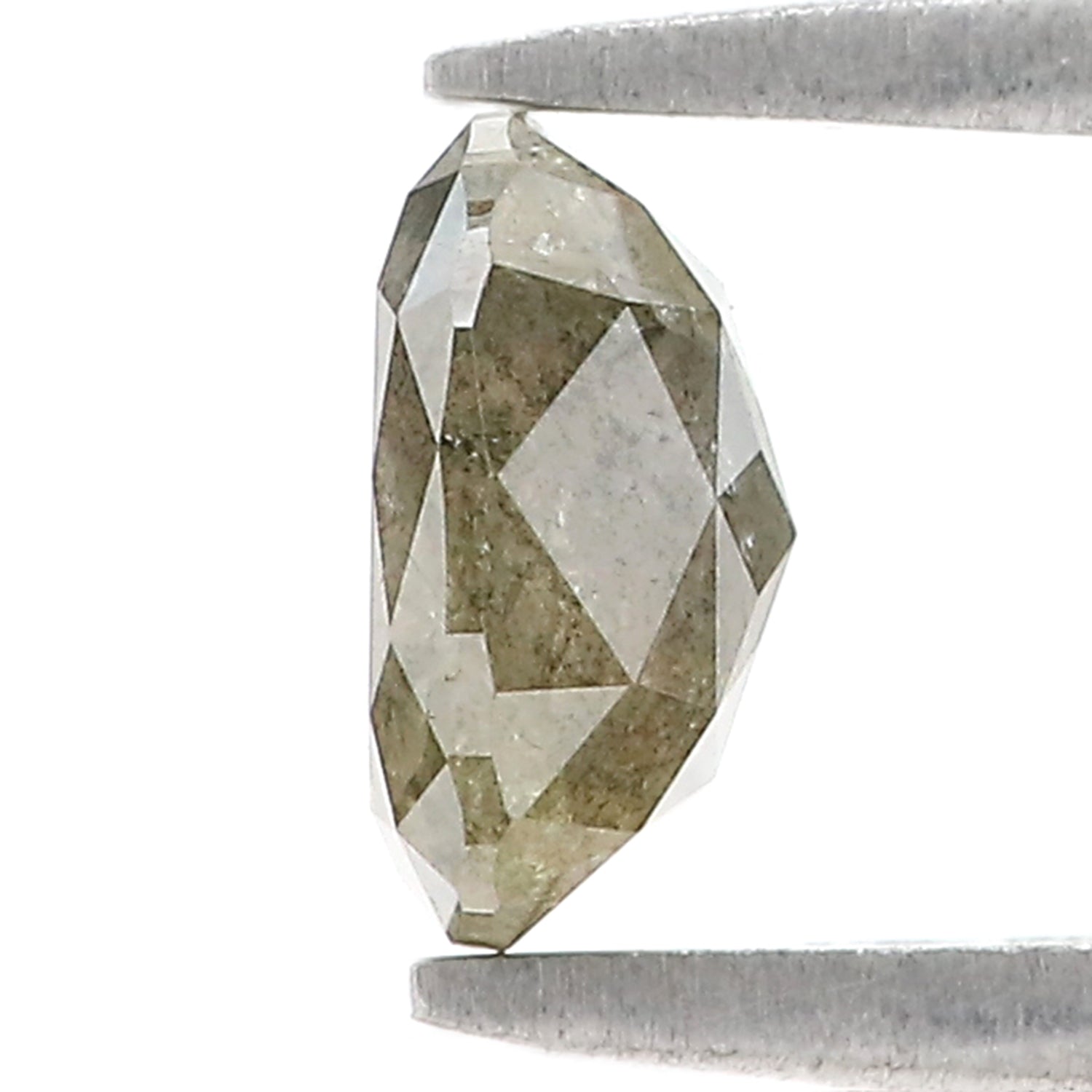 Natural Cushion Grey Diamond 1.65 CT Loose Rose Cut Grey Stone 7.35 MM Rustic Diamond Cushion Diamond For Custom Engagement Ring L3631