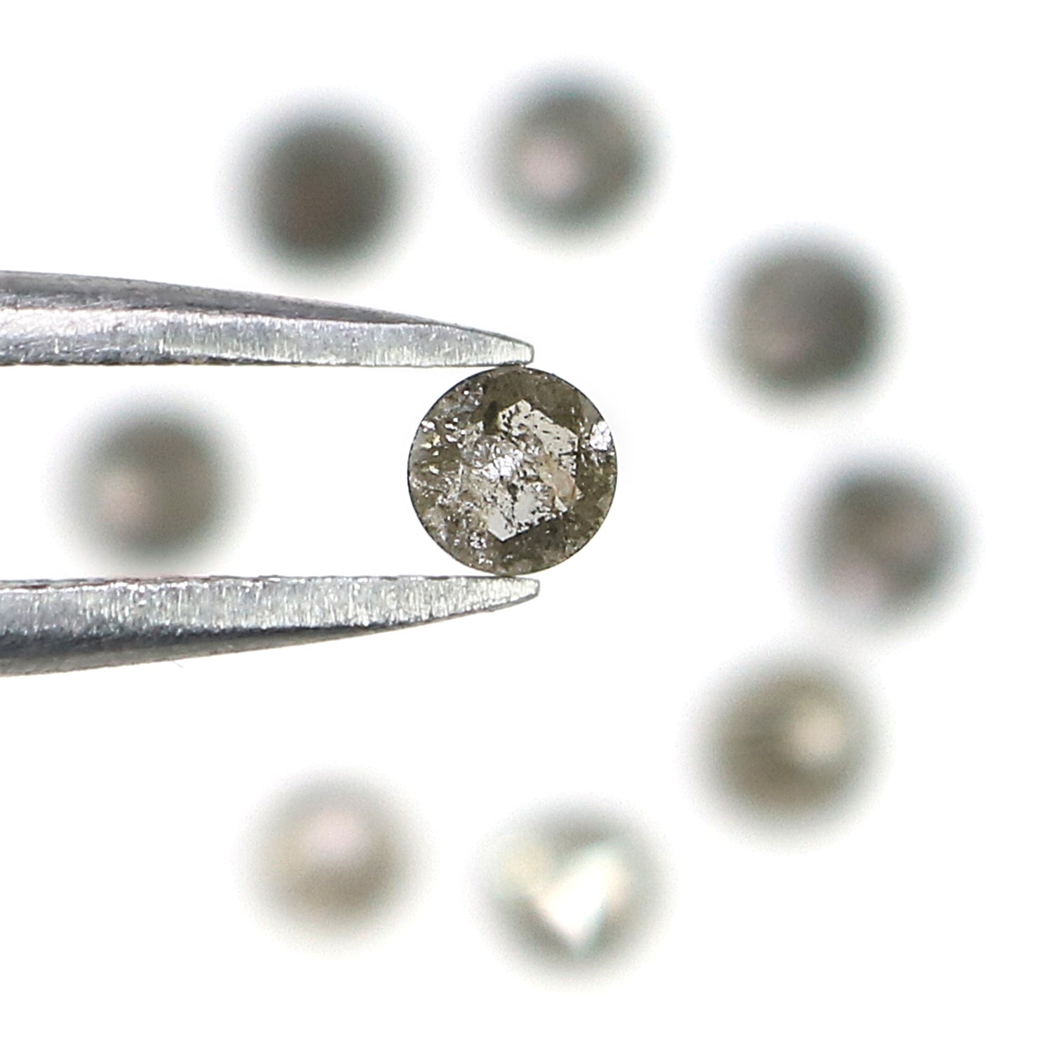 1.34 Ct Natural Loose Round Rose Cut Diamond Salt And Pepper Round Shape Diamond 2.80 MM Natural Black Grey Round Rose Cut Diamond KQ2551