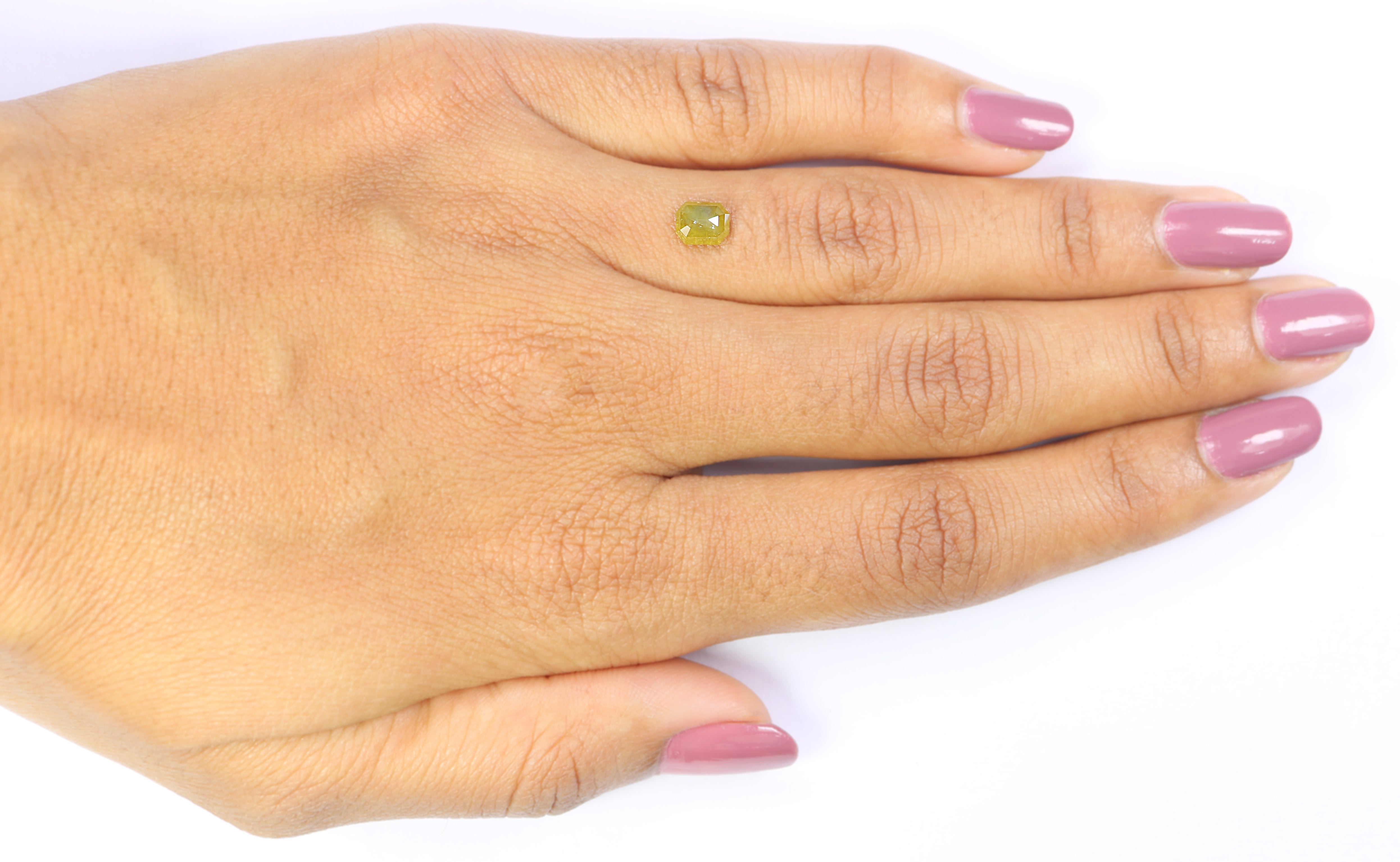 0.76 CT Natural Loose Emerald Shape Diamond Yellow Color Emerald Cut Diamond 5.75 MM Natural Yellow Color Emerald Rose Cut Diamond LQ1959