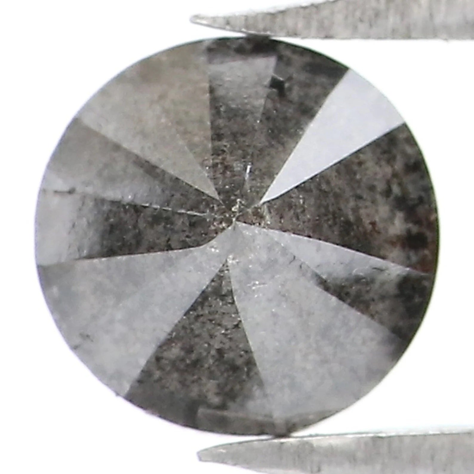 0.85 Ct Natural Loose Round Shape Diamond Salt And Pepper Round Diamond 5.50 MM Natural Black Grey Color Round Brilliant Cut Diamond NQ9353