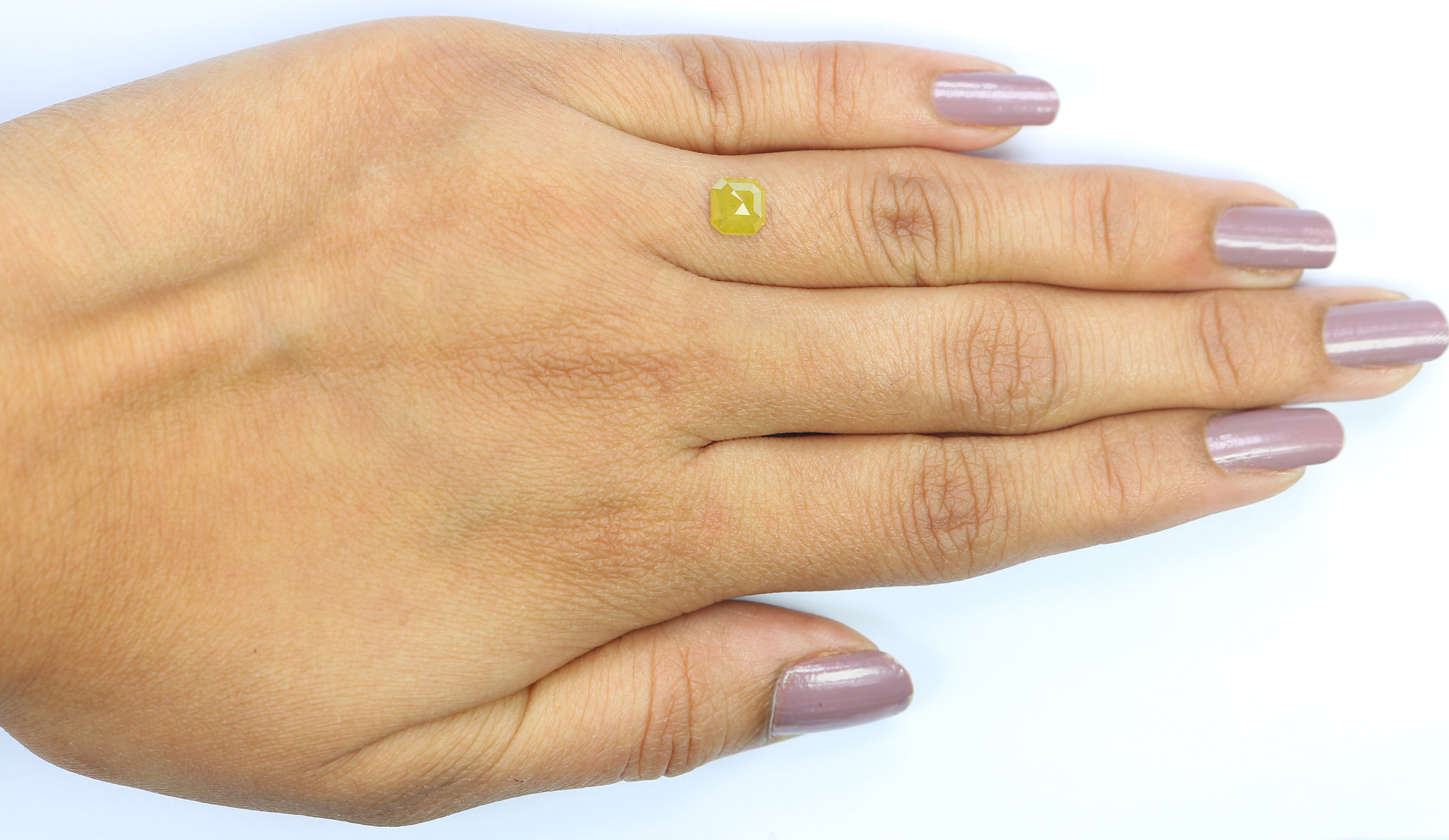 0.84 CT Natural Loose Emerald Shape Diamond Yellow Color Emerald Cut Diamond 5.50 MM Natural Loose Yellow Emerald Rose Cut Diamond KQ1878