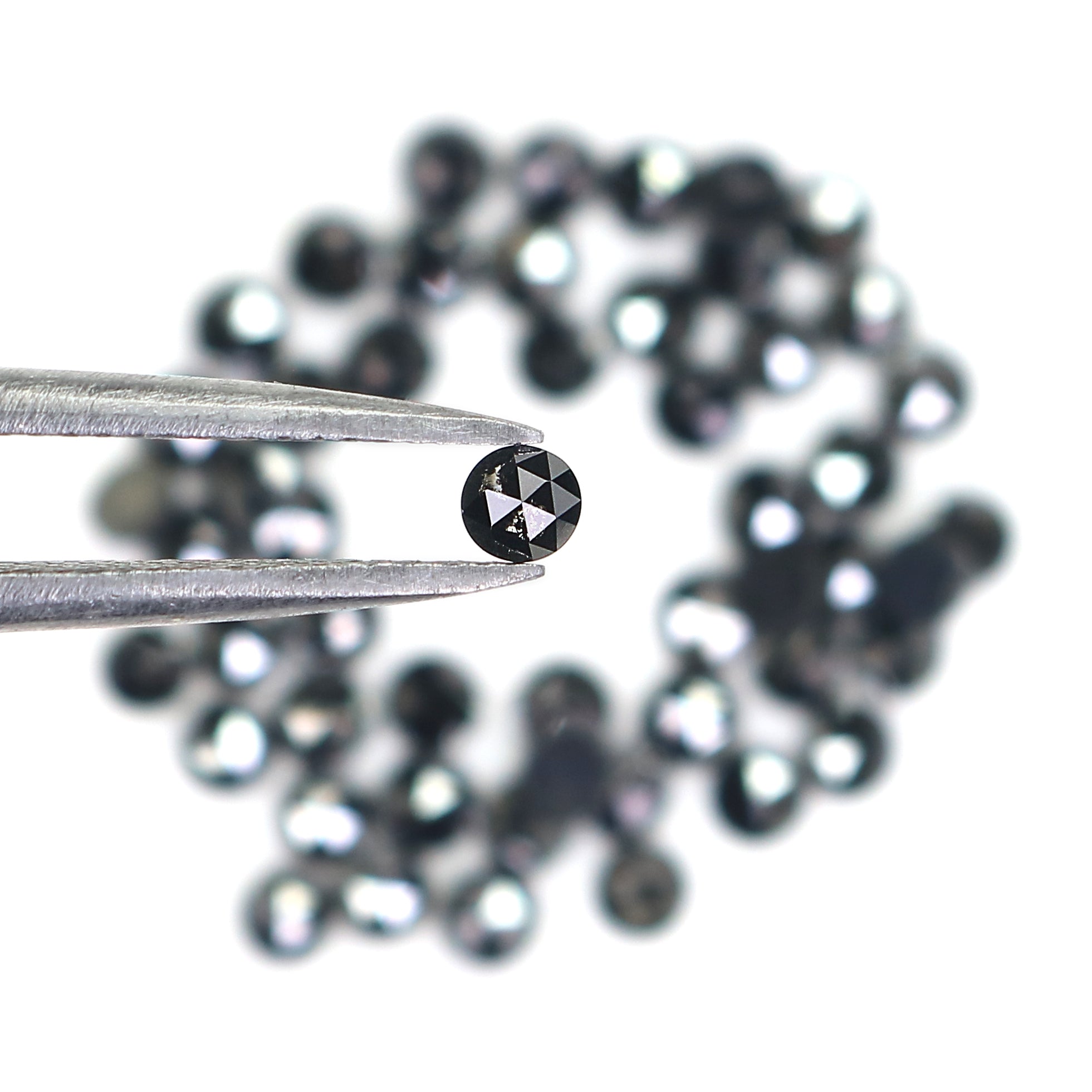 4.57 CT Natural Loose Round Rose Cut Diamond Black Color Round Shape Diamond 2.70 MM Natural Loose Black Color Round Rose Cut Diamond LQ1763