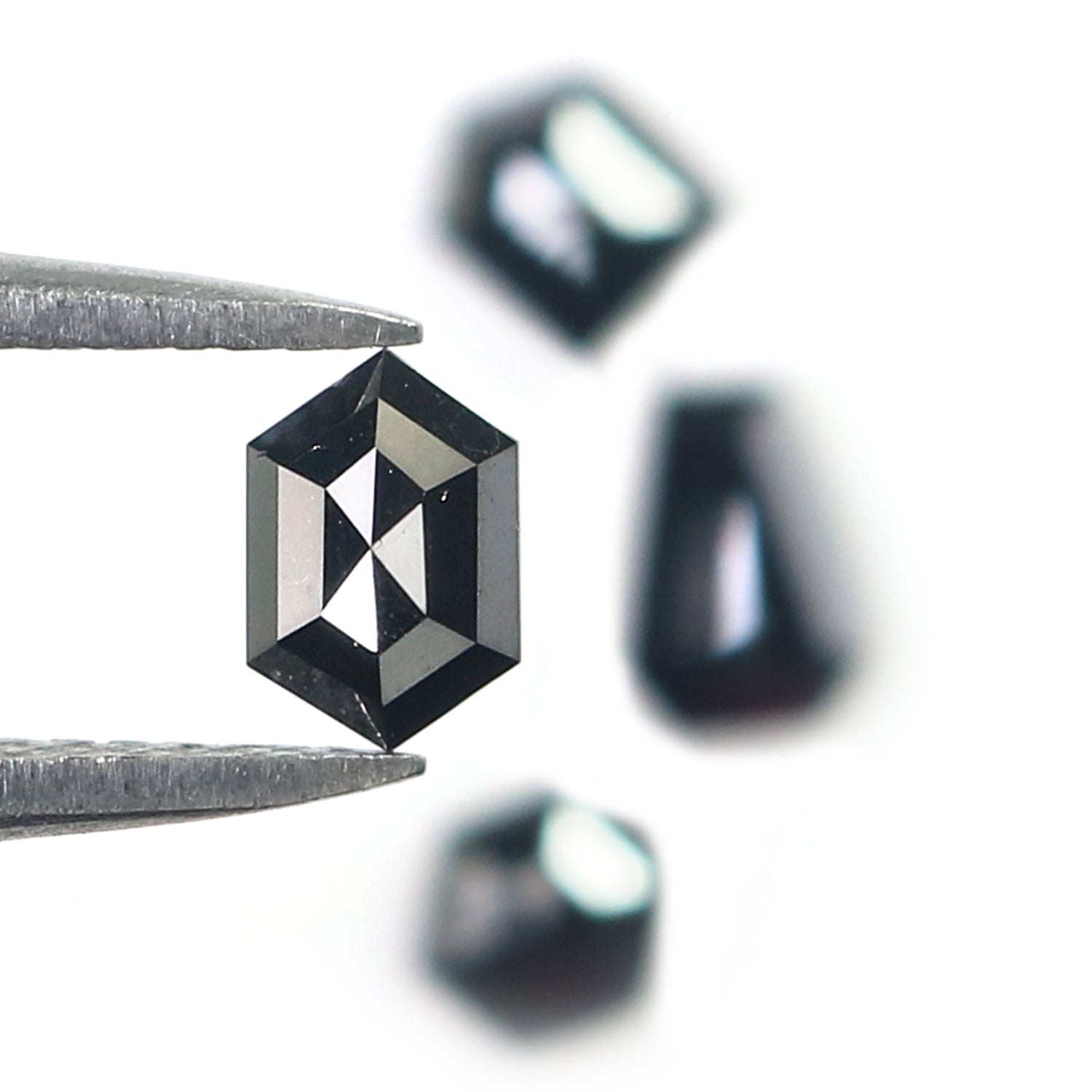 1.04 CT Natural Loose Mix Shape Diamond Black Color Mix Shape Diamond 5.55 MM Natural Loose Diamond Black Mix Shape Rose Cut Diamond KR2621