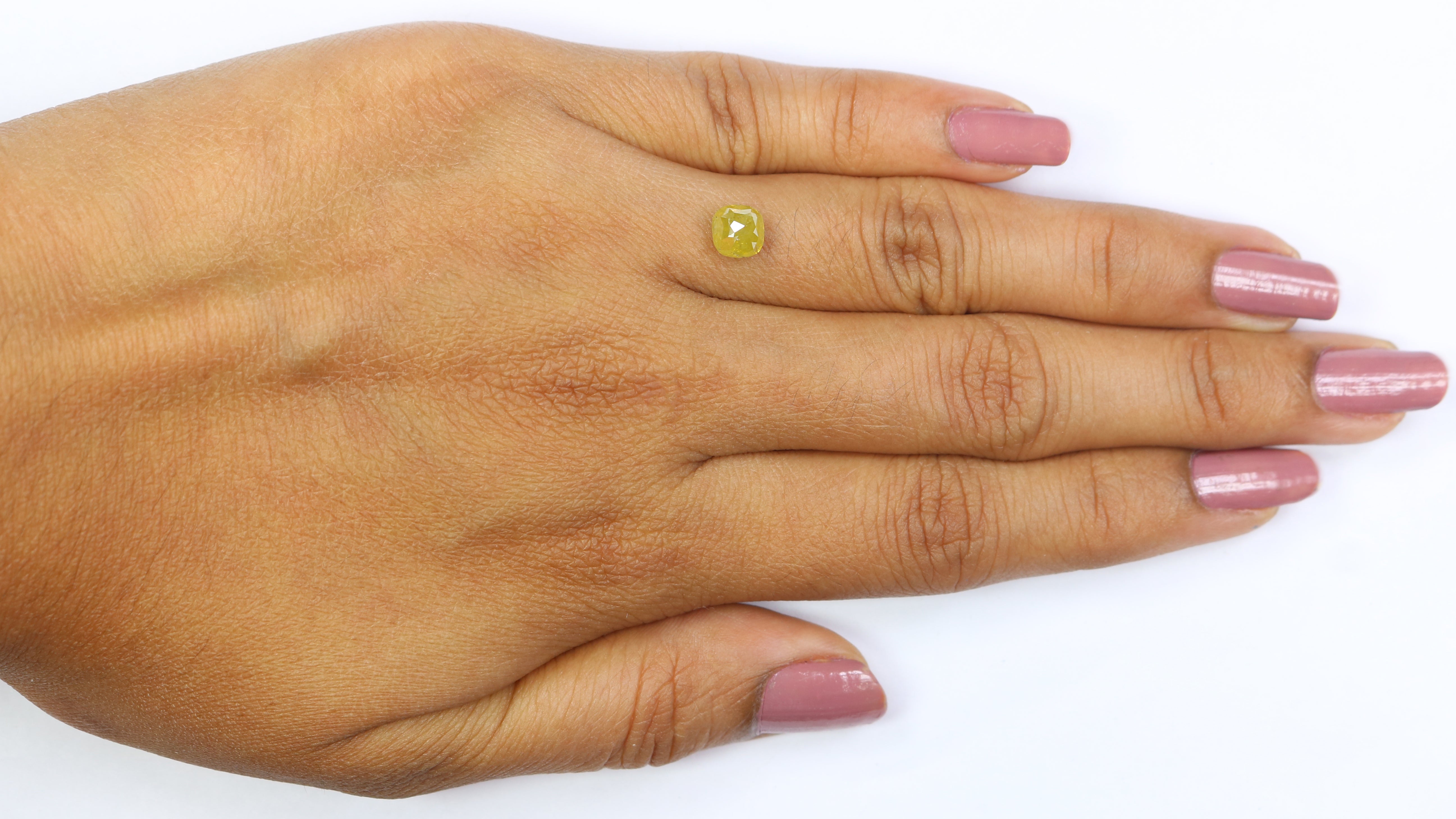 1.17 CT Natural Loose Cushion Shape Diamond Yellow Color Cushion Cut Diamond 5.40 MM Natural Yellow Color Cushion Rose Cut Diamond LQB2851