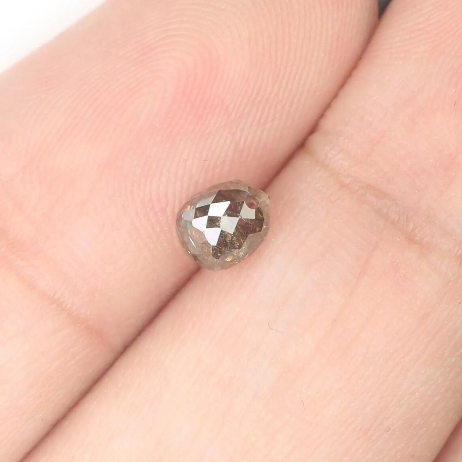 0.65 Ct Natural Loose Briolette Shape Diamond Brown Color Drop Cut Diamond 4.80 MM Natural Loose Brown Color Drop Rose Cut Diamond NQ411