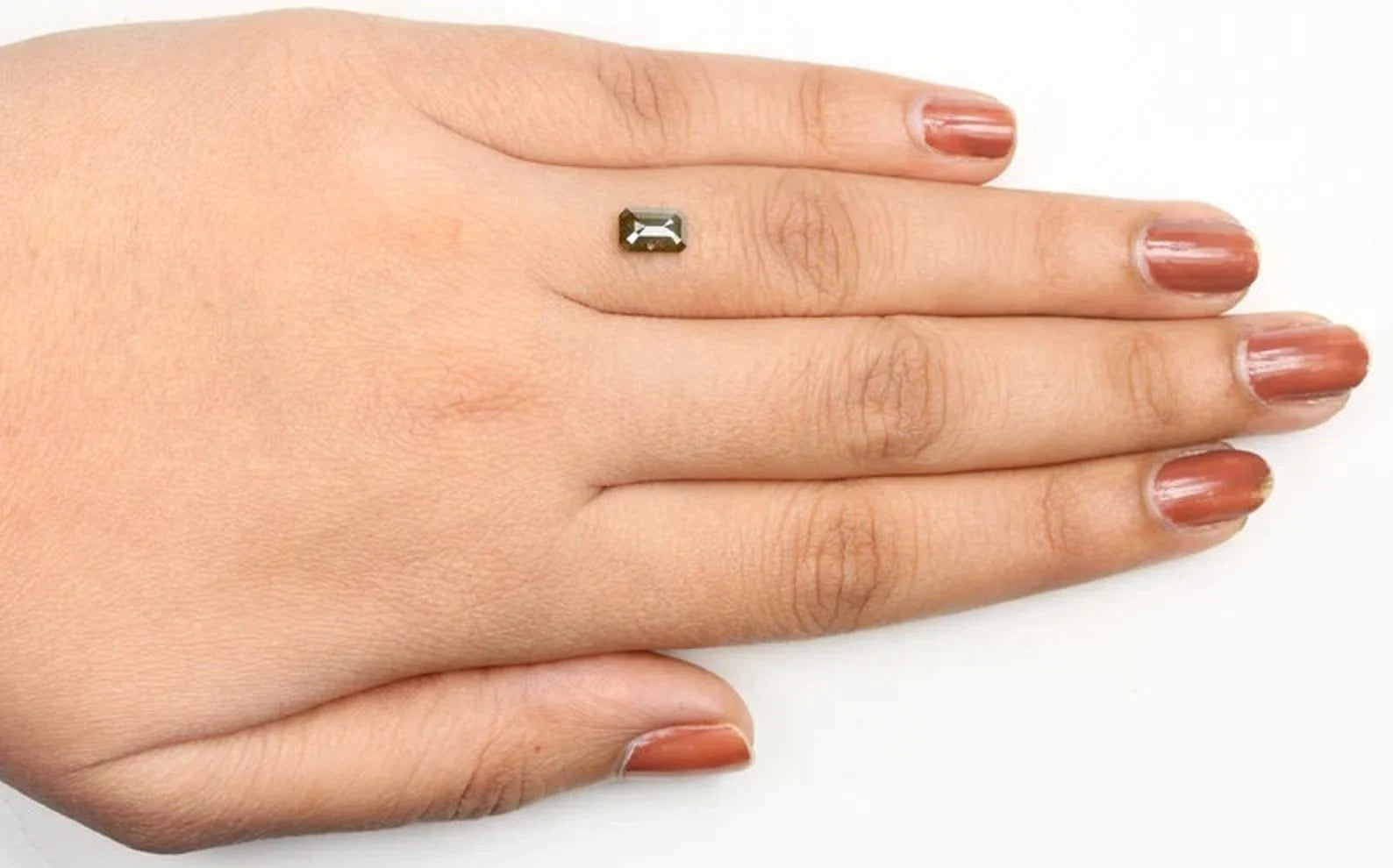 0.91 Ct Natural Loose Emerald Shape Diamond Salt And Pepper Emerald Diamond 6.80 MM Natural Black Grey Color Emerald Rose Cut Diamond NQ1071