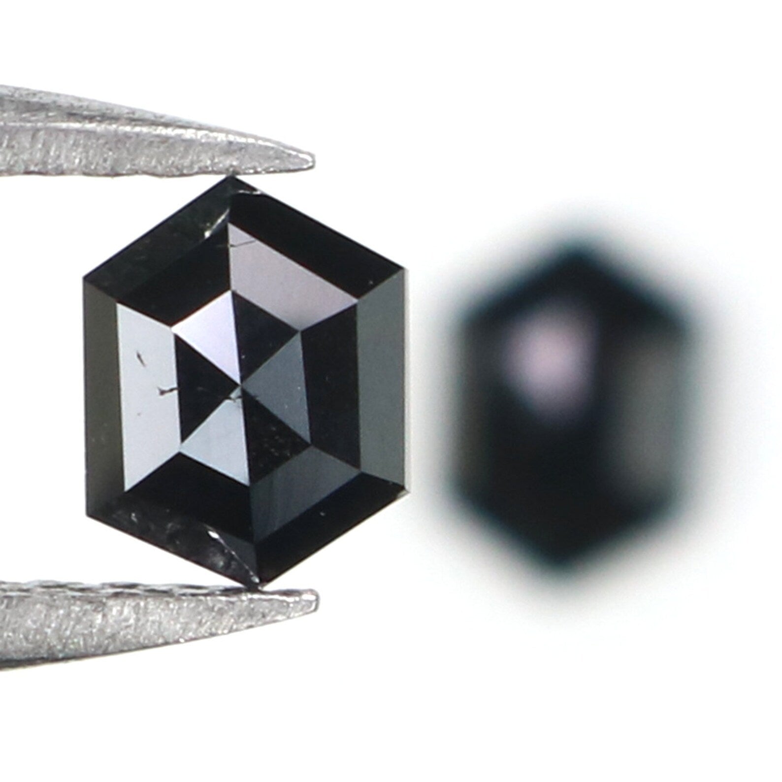 Natural Loose Hexagon Diamond, Hexagon Black Color Diamond, Natural Loose Diamond, Hexagon Rose Cut Diamond 0.53 CT Hexagon Shape N2280