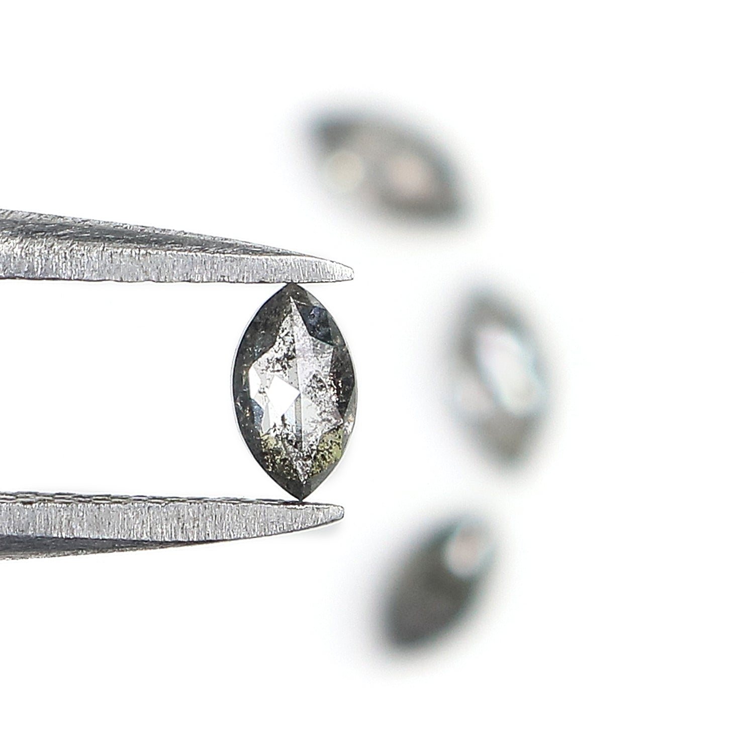 0.57 CT Natural Loose Marquise Shape Diamond Salt And Pepper Marquise Cut Diamond 5.10 MM Black Grey Color Marquise Rose Cut Diamond LQ2760