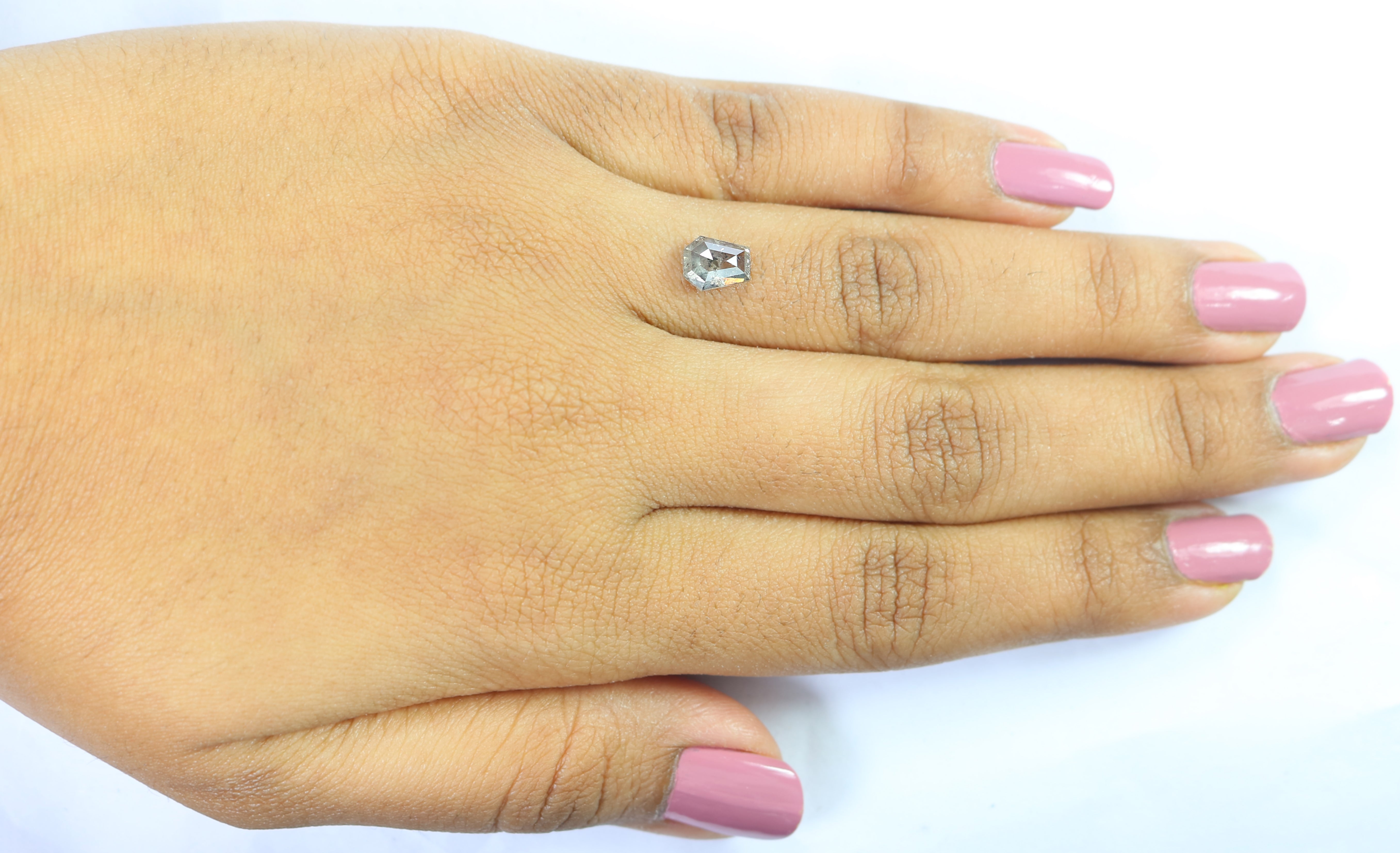 1.11 CT Natural Loose Coffin Shape Diamond Salt And Pepper Coffin Cut Diamond 6.80 MM Black Grey Color Coffin Shape Rose Cut Diamond QK2178