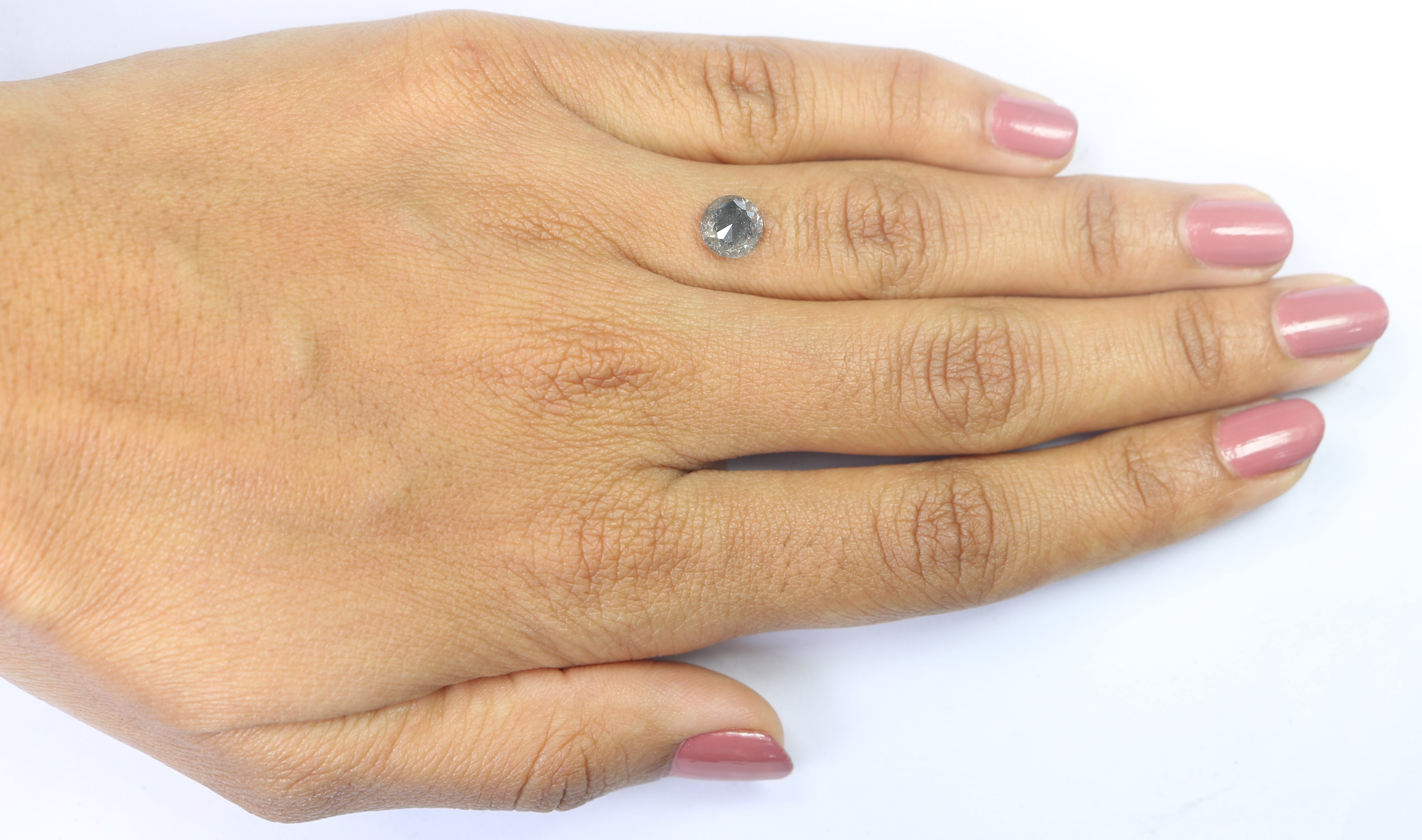 1.54 CT Natural Loose Round Rose Cut Diamond Salt And Pepper Round Shape Diamond 6.75 MM Natural Loose Diamond Round Rose Cut Diamond QL1917