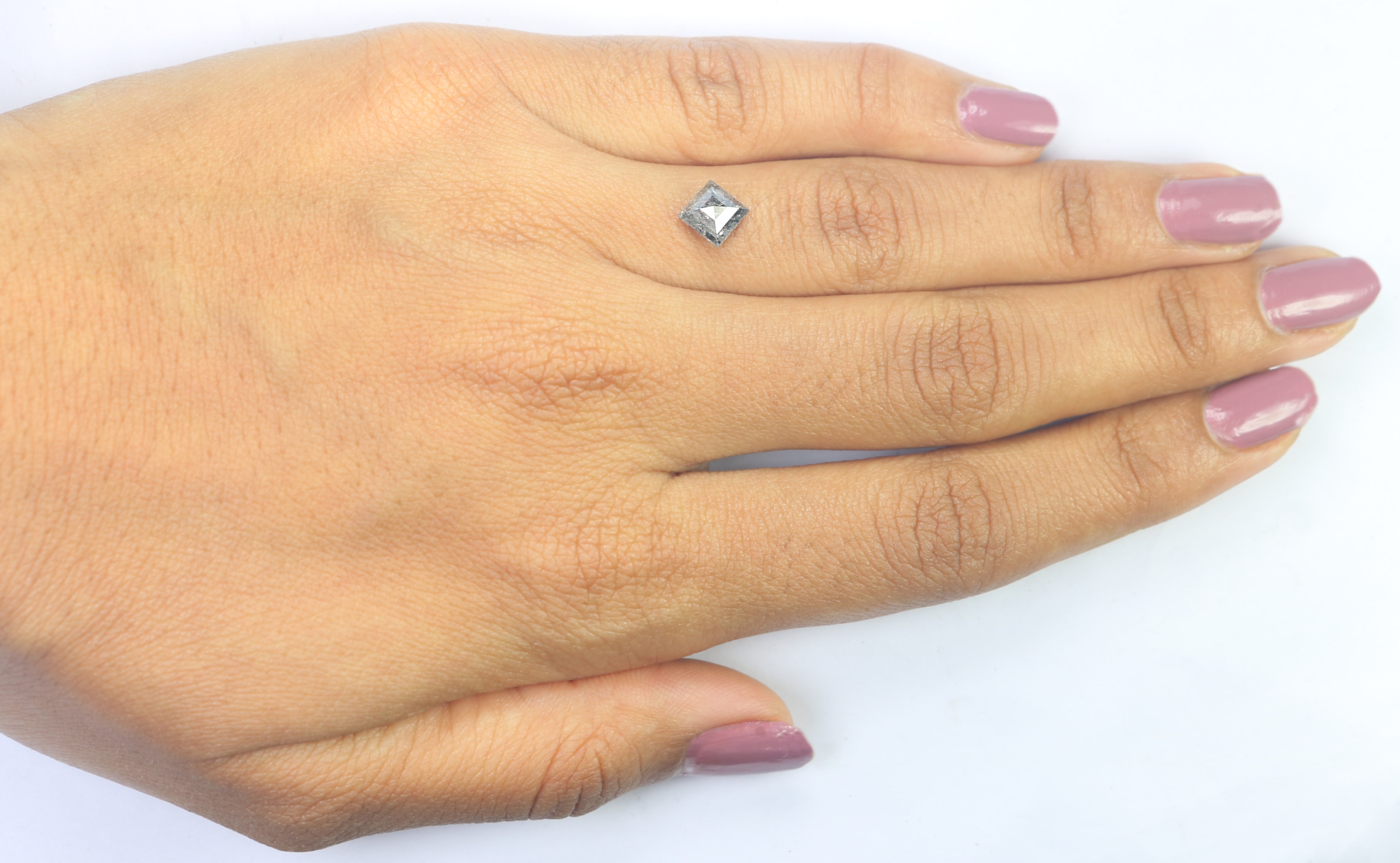 0.98 CT Natural Loose Kite Shape Diamond Salt And Pepper Kite Cut Diamond 7.70 MM Black Grey Color Kite Shape Rose Cut Diamond QL9339