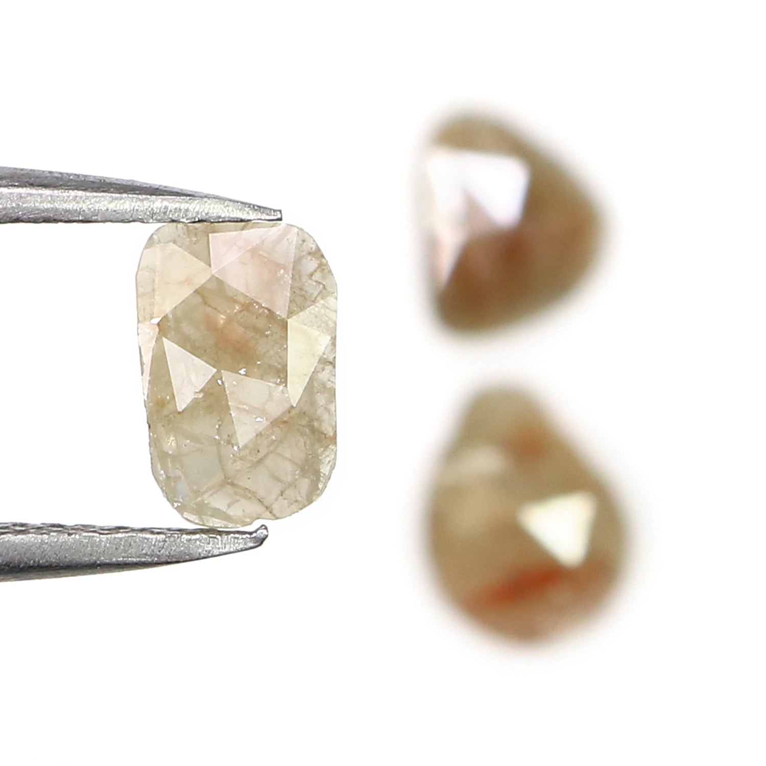 1.24 Ct Natural Loose Slice Shape Diamond Brown Color Uncut Diamond 7.20 MM Natural Diamond Grey Color Irregular Slice Cut Diamond LQ3064