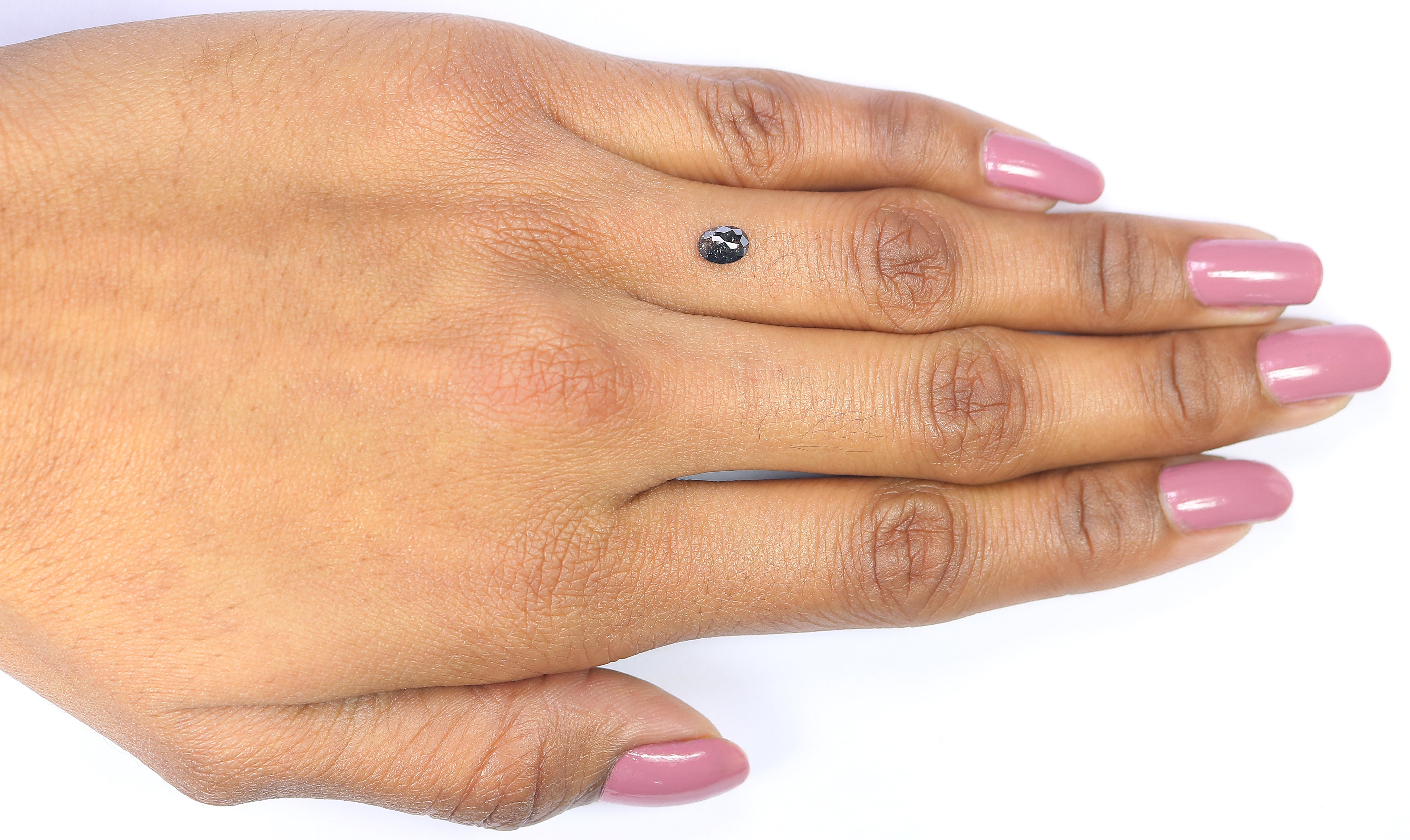 0.51 CT Natural Loose Oval Shape Diamond Salt And Pepper Oval Rose Cut Diamond 5.60 MM Black Grey Color Oval Shape Rose Cut Diamond QK2334